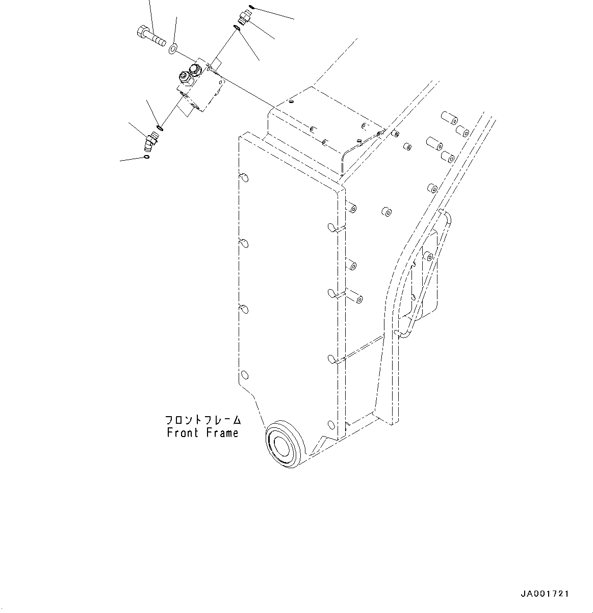 Схема запчастей Komatsu GD755-5R - ПЕРЕДН. РАМА КЛАПАН, НАКЛОНЯЕМ. КОНТРОЛЬНЫЙ КЛАПАН(/) (№-) ПЕРЕДН. РАМА КЛАПАН, С ОТВАЛ АККУМУЛЯТОР