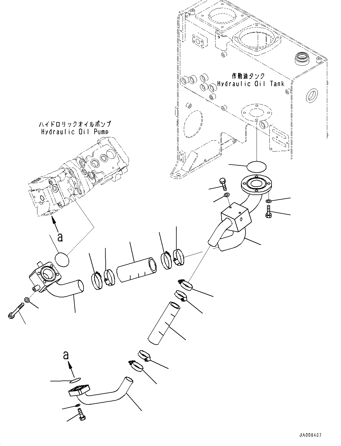 Схема запчастей Komatsu GD755-5R - ГИДРАВЛ МАСЛОПРОВОДЯЩАЯ ЛИНИЯ, ГИДР. БАК. TO ГИДРАВЛ МАСЛ. НАСОС (№-) ГИДРАВЛ МАСЛОПРОВОДЯЩАЯ ЛИНИЯ, БЕЗ РЫХЛИТЕЛЯ