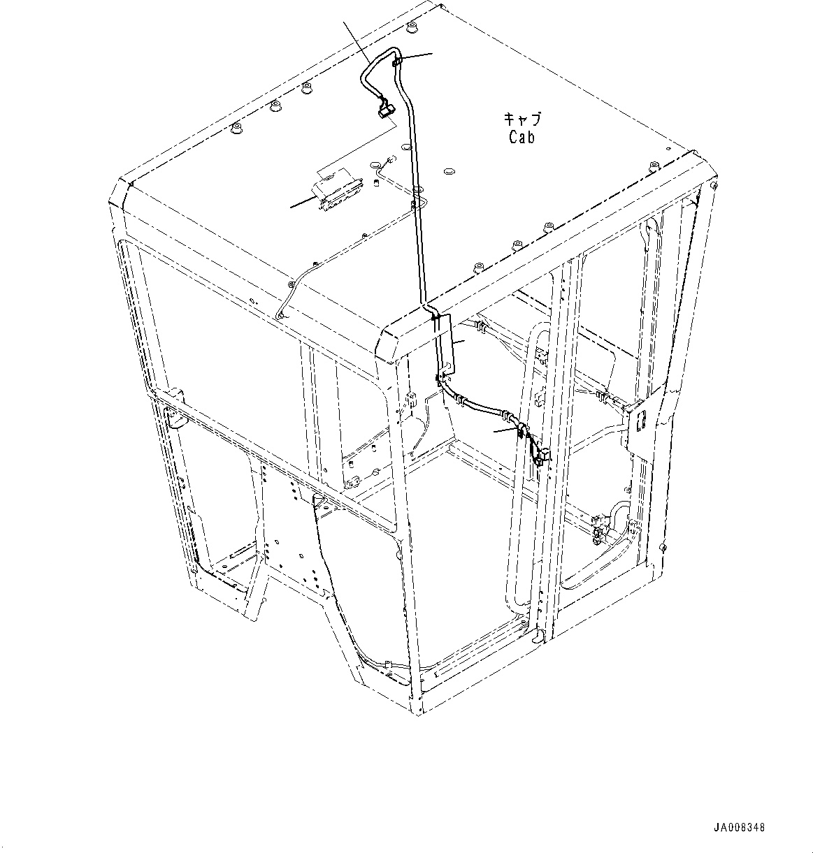 Схема запчастей Komatsu GD755-5R - КАБИНА ROPS, КОМПОНЕНТЫ КОНДИЦИОНЕРА (№-) КАБИНА ROPS, С КОНДИЦИОНЕРОМ, ЗАДН. ОКНА ДВОРНИКИ