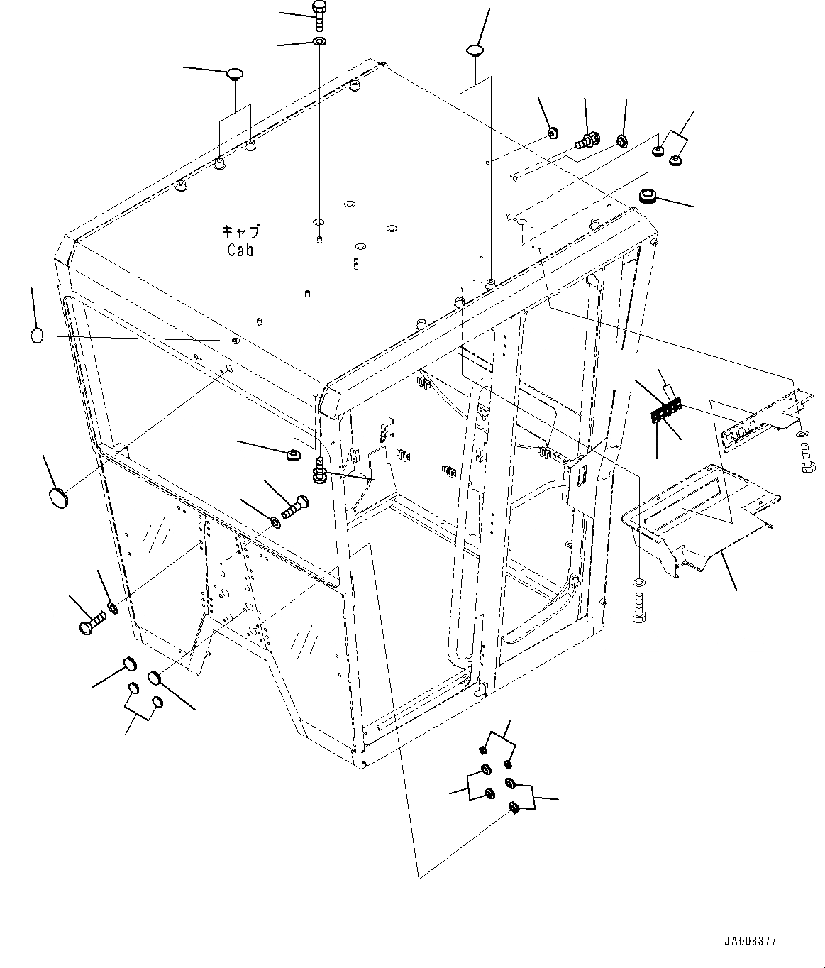 Схема запчастей Komatsu GD755-5R - КАБИНА ROPS, КРЫШКА (№-) КАБИНА ROPS, С КОНДИЦИОНЕРОМ, KOMTRAX