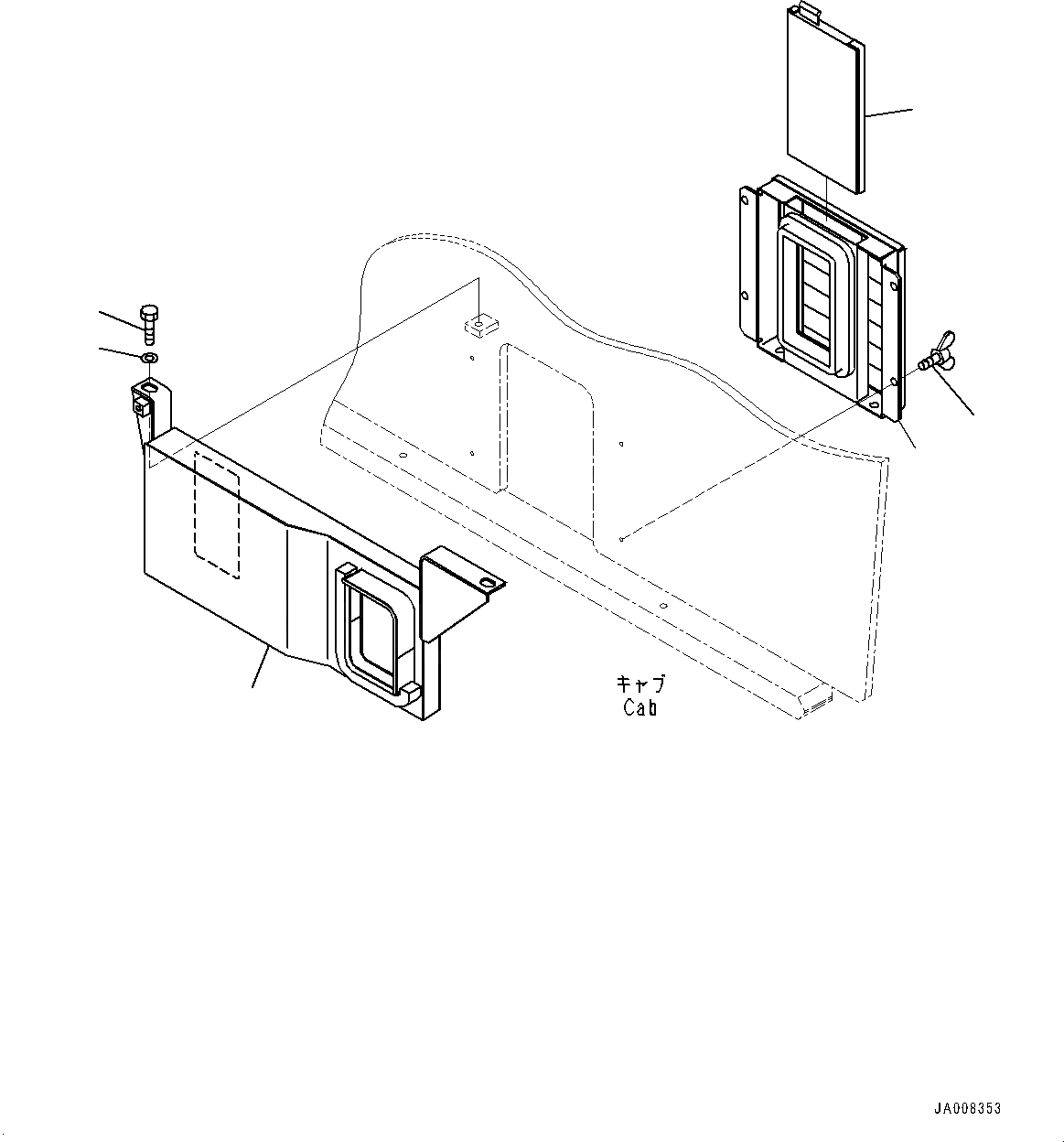 Схема запчастей Komatsu GD755-5R - КАБИНА ROPS, КОНДИЦ. ВОЗДУХА ВОЗДУХОВОДЫ И FRESH ВОЗД. ФИЛЬТР. (№-) КАБИНА ROPS, С KOMTRAX, GPRS