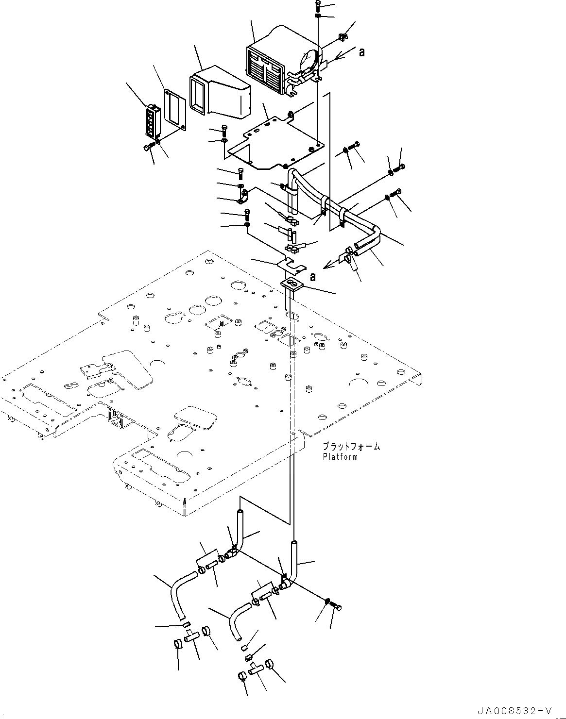 Схема запчастей Komatsu GD755-5R - ОСНОВН. КОНСТРУКЦИЯ, ДОПОЛН. ОБОГРЕВАТ БЛОК (№-) ОСНОВН. КОНСТРУКЦИЯ, С КОНДИЦИОНЕРОМ, ОТВАЛ АККУМУЛЯТОР, РЫХЛИТЕЛЬ
