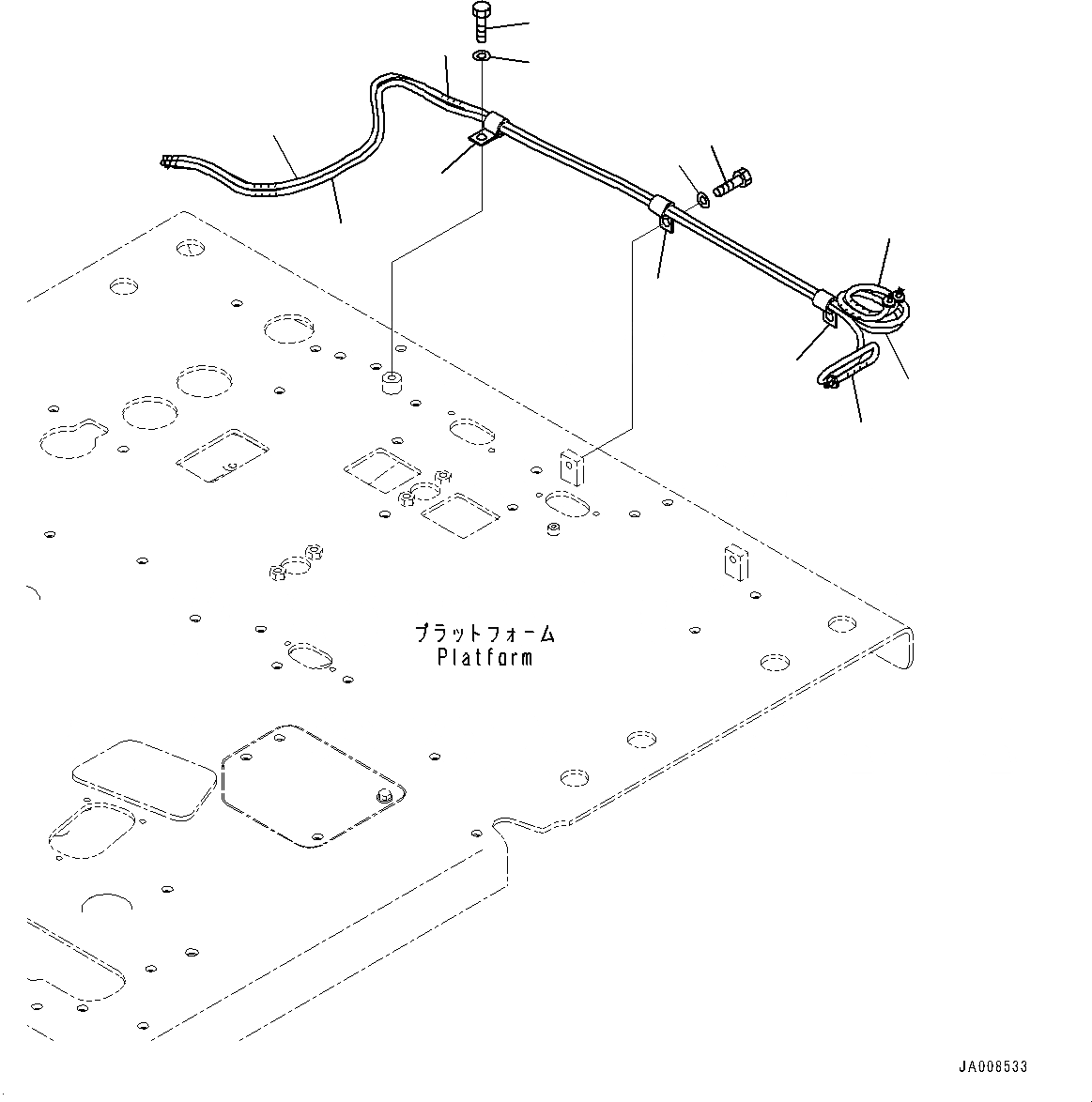 Схема запчастей Komatsu GD755-5R - ОСНОВН. КОНСТРУКЦИЯ, ОМЫВАТЕЛЬ ШЛАНГИ (№-) ОСНОВН. КОНСТРУКЦИЯ, С КОНДИЦИОНЕРОМ, ОТВАЛ АККУМУЛЯТОР, РЫХЛИТЕЛЬ