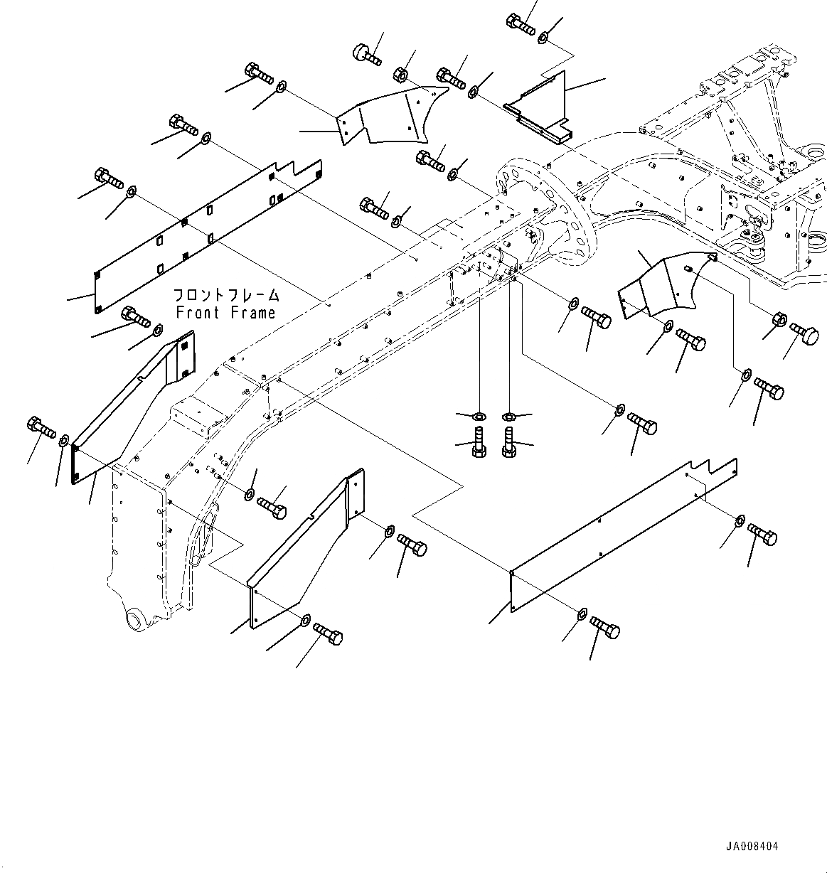 Схема запчастей Komatsu GD755-5R - ПЕРЕДН. РАМА COVER, ПЕРЕДН. КРЫШКА(/) (№-) ПЕРЕДН. РАМА COVER, БЕЗ ОТВАЛ АККУМУЛЯТОР