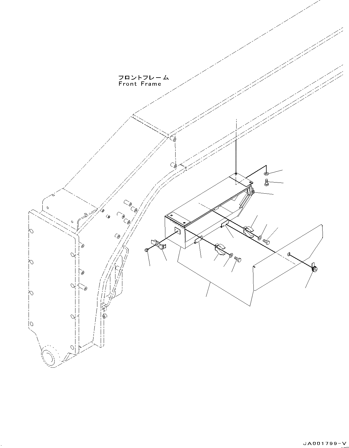 Схема запчастей Komatsu GD755-5R - ЯЩИК Д/ИНСТРУМЕНТА (№-) ЯЩИК Д/ИНСТРУМЕНТА