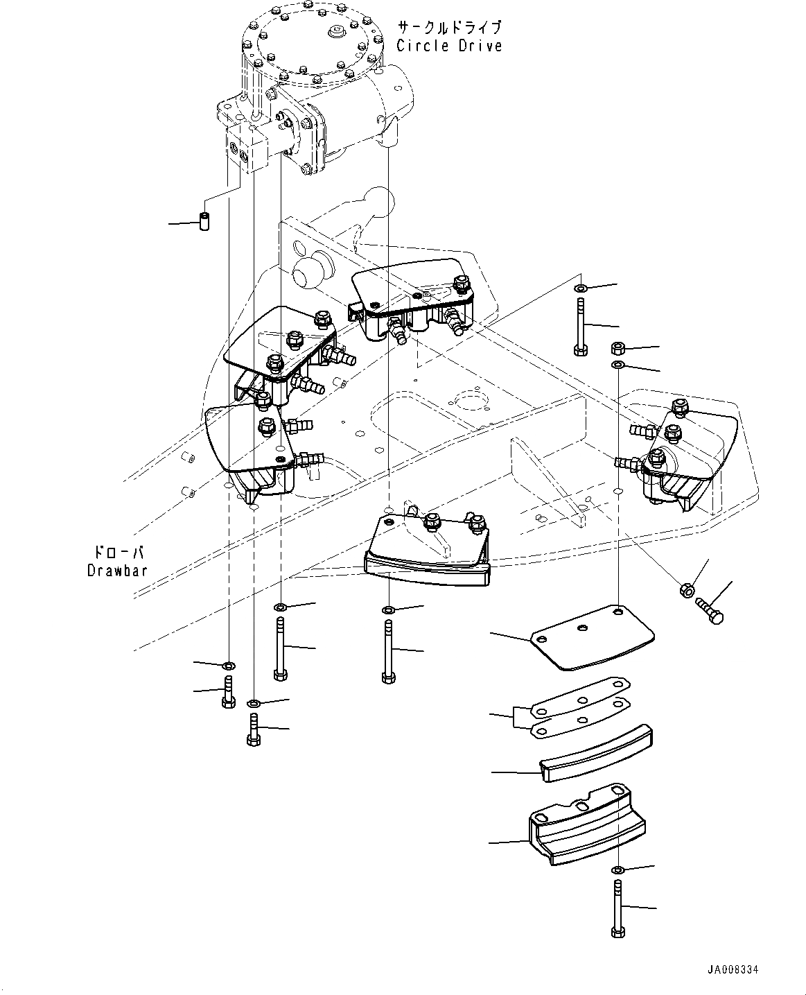 Схема запчастей Komatsu GD755-5R - СЦЕПНОЕ УСТРОЙСТВО И CIRCLE, СЦЕПНОЕ УСТРОЙСТВО GUIDE (№-) СЦЕПНОЕ УСТРОЙСТВО И CIRCLE