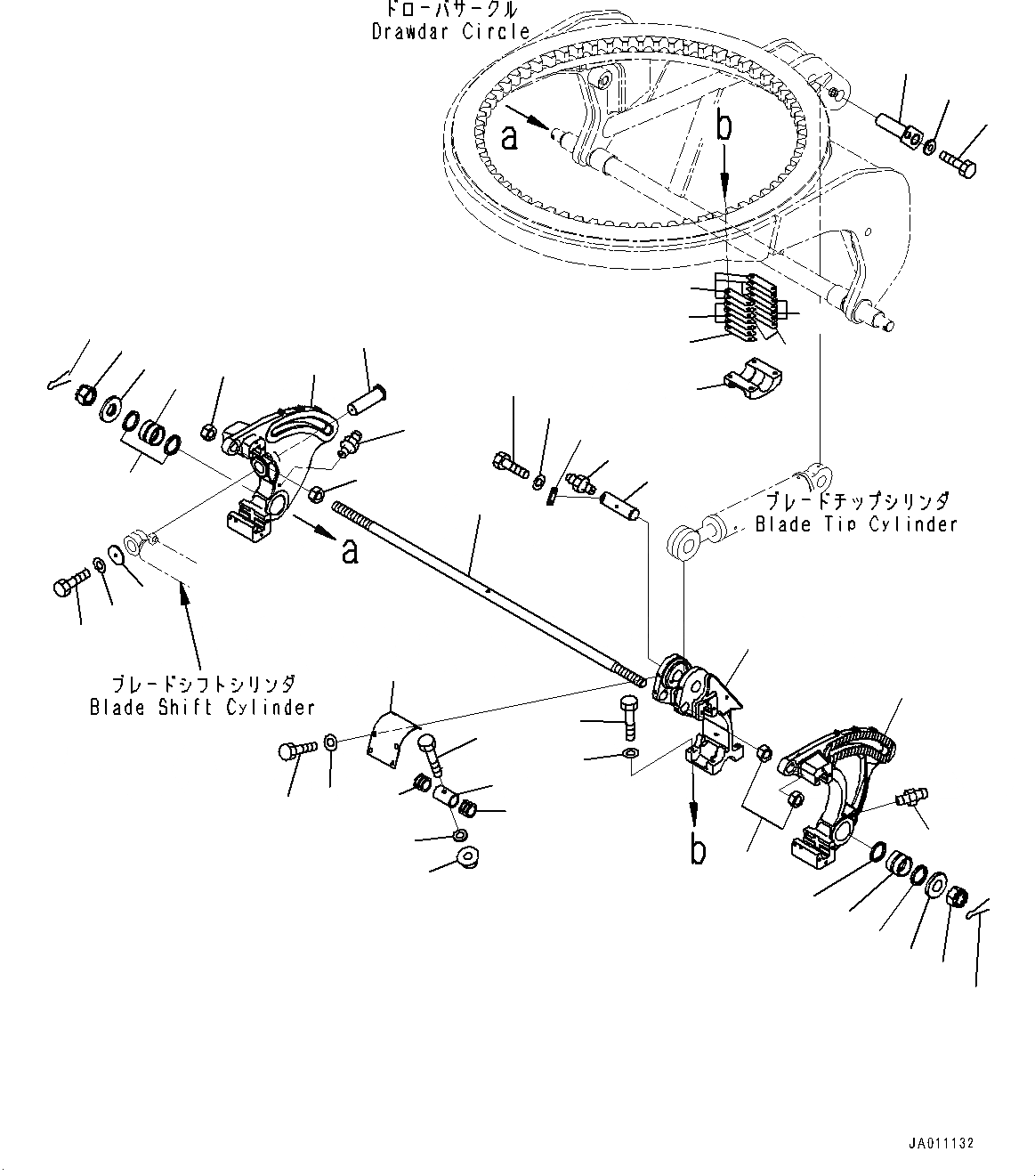 Схема запчастей Komatsu GD755-5R - СЦЕПНОЕ УСТРОЙСТВО И CIRCLE, СУППОРТ (№-) СЦЕПНОЕ УСТРОЙСТВО И CIRCLE