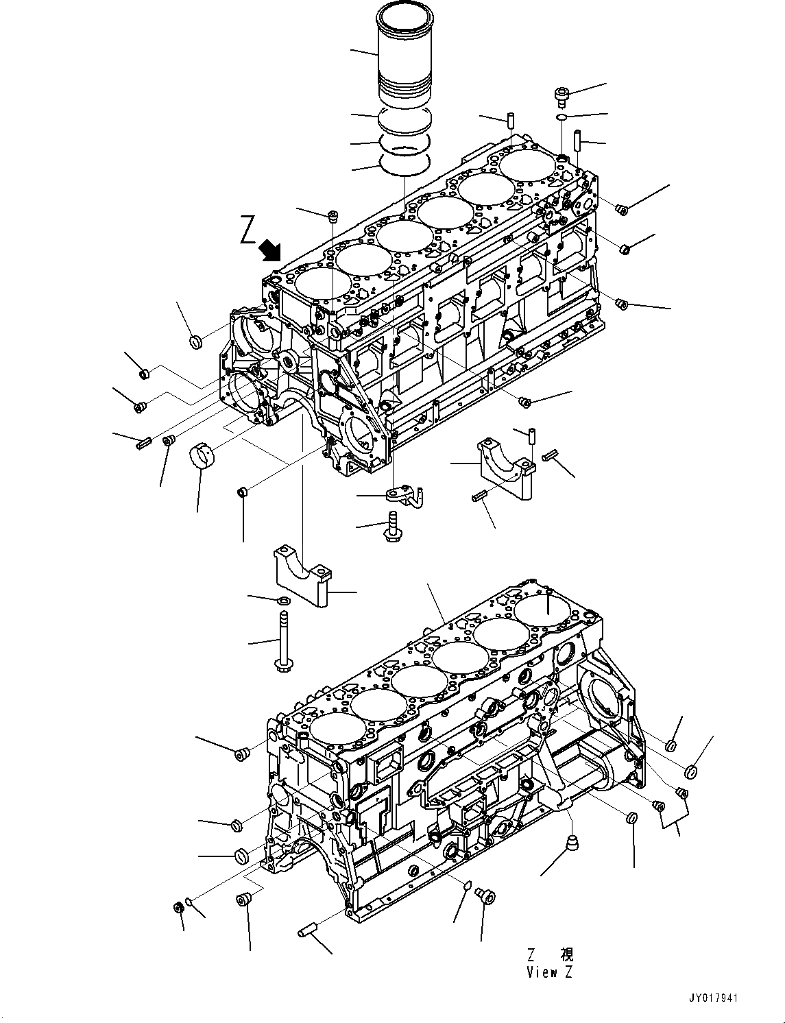 Схема запчастей Komatsu SAA6D125E-5HR - БЛОК ЦИЛИНДРОВ (№77-) БЛОК ЦИЛИНДРОВ
