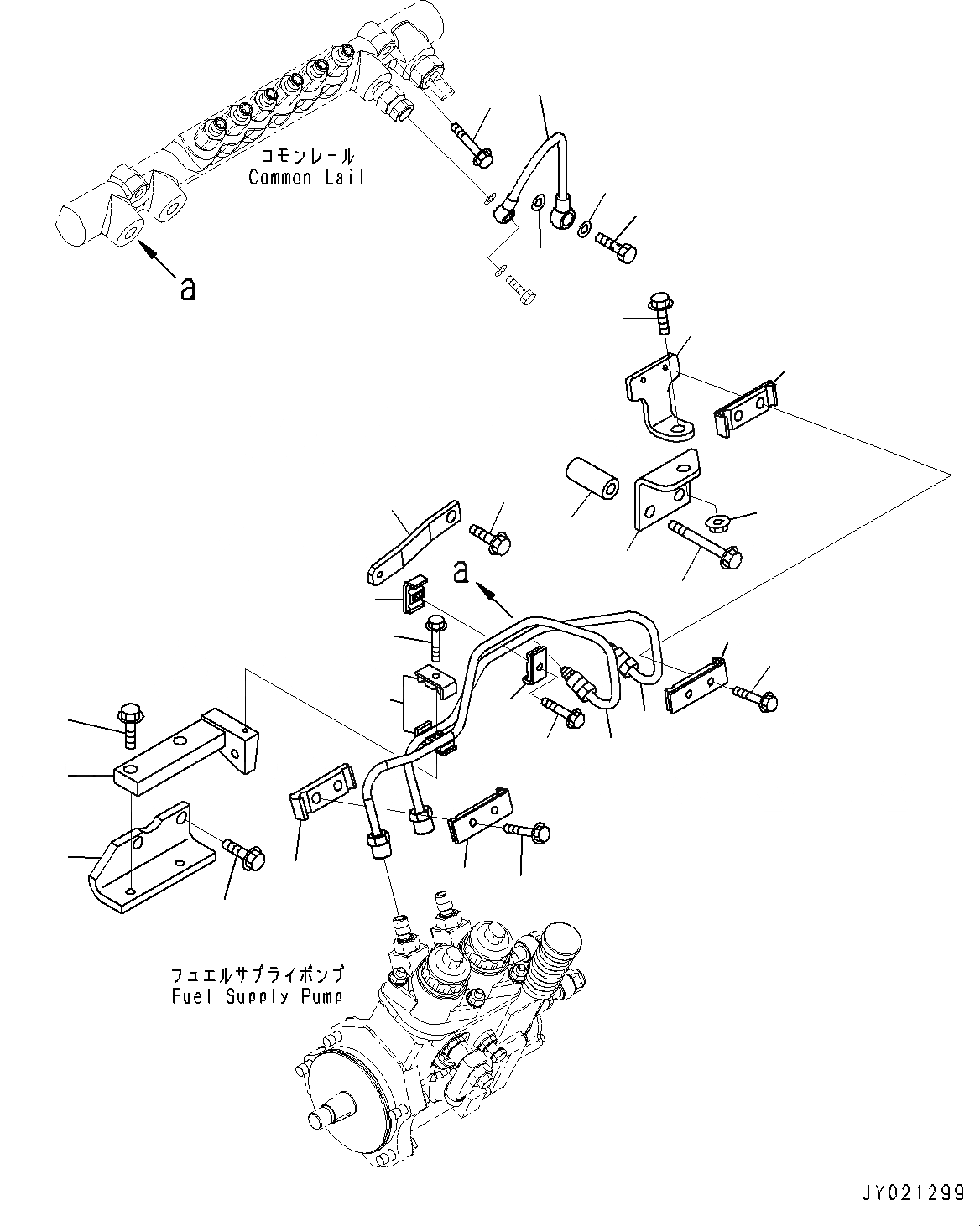 Схема запчастей Komatsu SAA6D125E-5HR - ТОПЛИВН. НАСОС, ВОЗВРАТ. ТРУБЫ (№77-) ТОПЛИВН. НАСОС