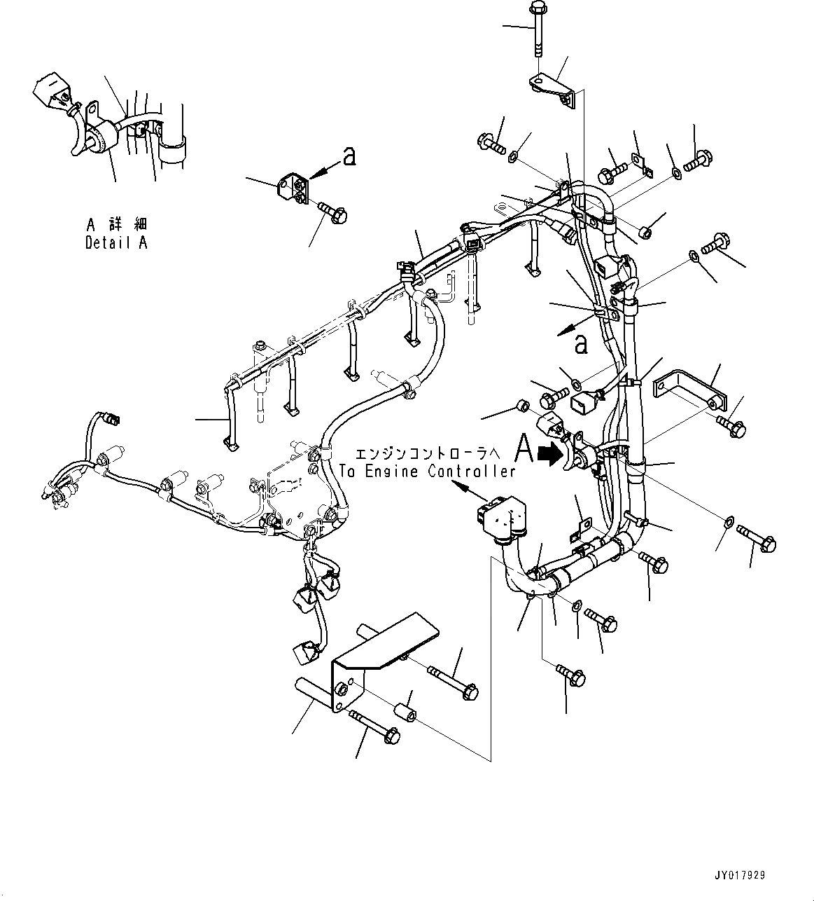Схема запчастей Komatsu SAA6D125E-5HR - ПРОВОДКА, (/) (№77-) ПРОВОДКА