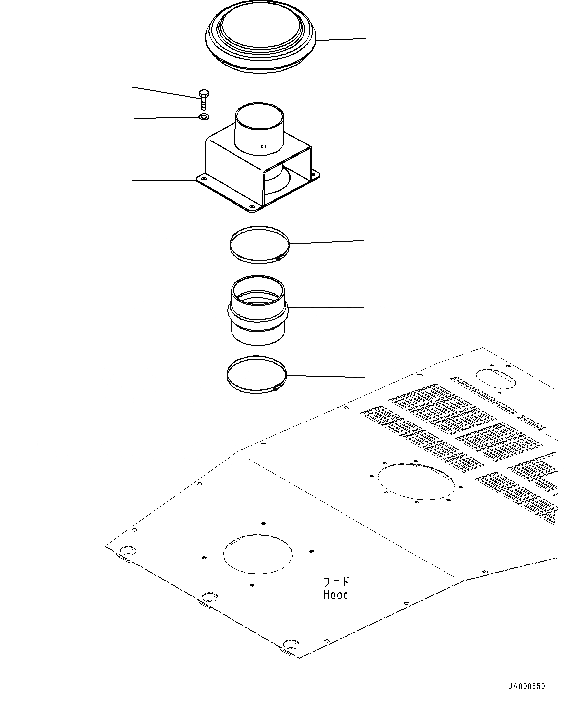 Схема запчастей Komatsu WA500-7 - УДЛИНН. ВПУСК ВОЗДУХА, КРЫШКА (№-) УДЛИНН. ВПУСК ВОЗДУХА