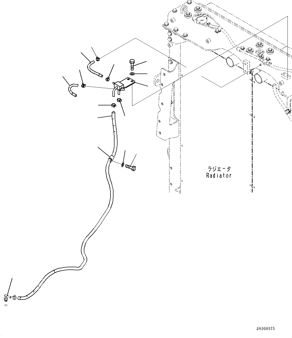 Схема запчастей Komatsu WA500-7 - РАДИАТОР, SUB-БАК ТРУБЫ (/) (№-) РАДИАТОР, С ТОРМОЗ. МАСЛ. СИСТЕМА ОХЛАЖДЕНИЯ
