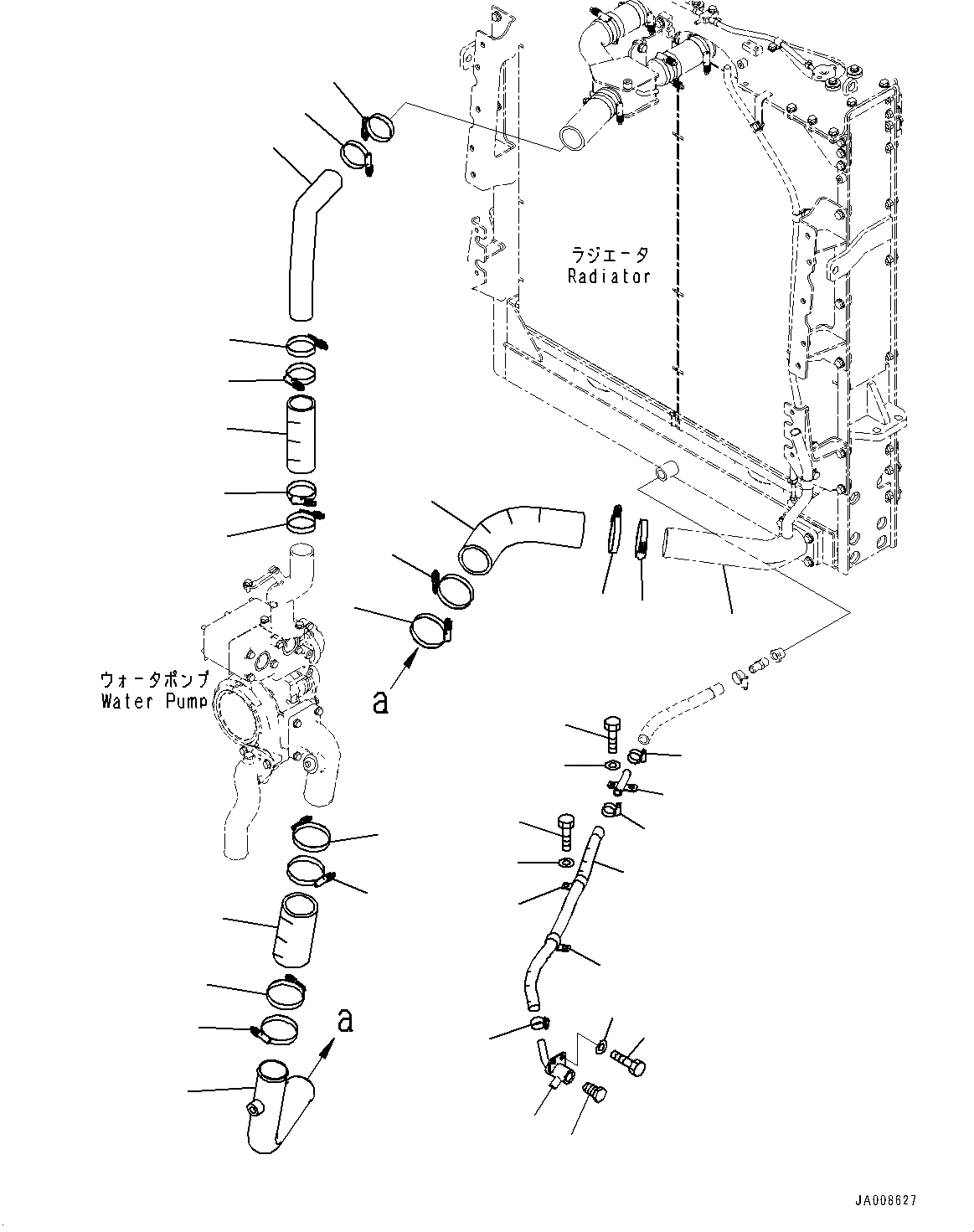 Схема запчастей Komatsu WA500-7 - РАДИАТОР, ТРУБЫ (№-) РАДИАТОР, БЕЗ ТОРМОЗ. МАСЛ. СИСТЕМА ОХЛАЖДЕНИЯ