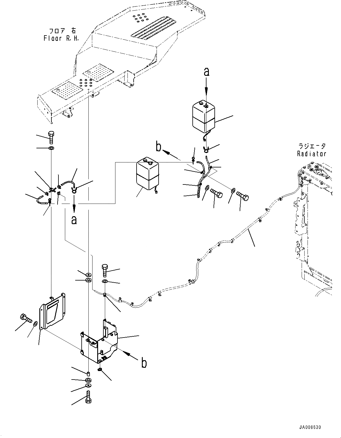 Схема запчастей Komatsu WA500-7 - РАДИАТОР, РЕЗЕРВН. БАК (№-) РАДИАТОР, БЕЗ ТОРМОЗ. МАСЛ. СИСТЕМА ОХЛАЖДЕНИЯ