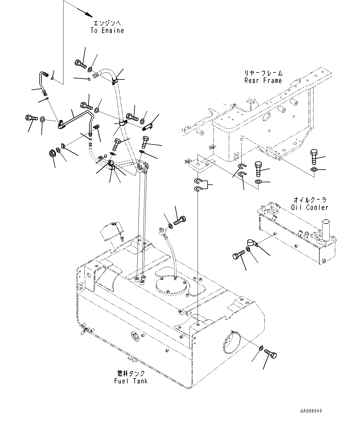 Схема запчастей Komatsu WA500-7 - ТОПЛИВН. БАК., КРЕПЛЕНИЕ (№-) ТОПЛИВН. БАК., БЕЗ ТОПЛИВН. БЫСТР. ЗАПРАВ. СИСТЕМА