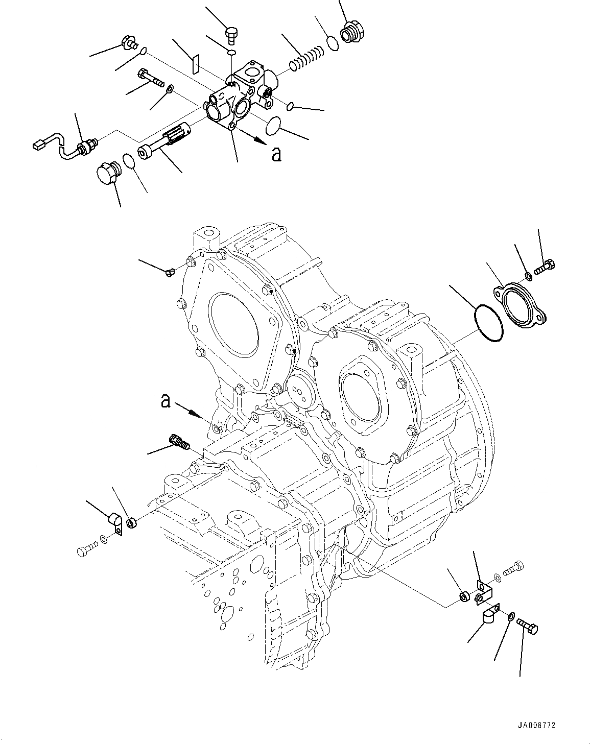 Схема запчастей Komatsu WA500-7 - ГИДРОТРАНСФОРМАТОР И ТРАНСМИССИЯ, ГИДРОТРАНСФОРМАТОР КЛАПАН (№-) ГИДРОТРАНСФОРМАТОР И ТРАНСМИССИЯ, БЕЗ ЭКСТРЕНН. РУЛЕВ. УПРАВЛЕНИЕ, АВТОМАТИЧ. УПРАВЛ-Е ТИП
