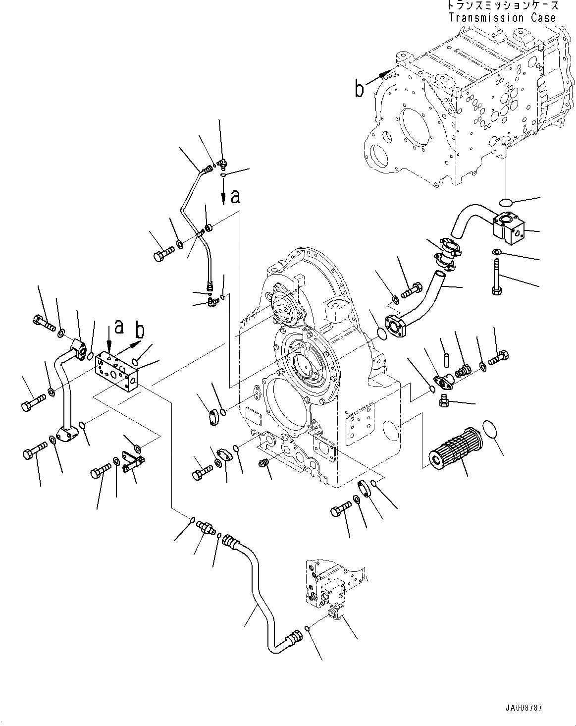 Схема запчастей Komatsu WA500-7 - ГИДРОТРАНСФОРМАТОР И ТРАНСМИССИЯ, ФИЛЬТР И ПЕРЕДАЧА ТРУБЫ (№-) ГИДРОТРАНСФОРМАТОР И ТРАНСМИССИЯ, С ЭКСТРЕНН. УПРАВЛ., АВТОМАТИЧ. УПРАВЛ-Е ТИП