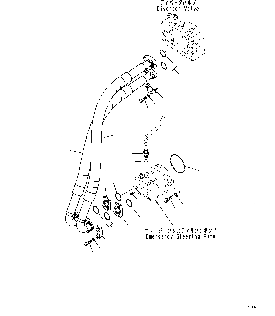 Схема запчастей Komatsu WA500-7 - ГИДРОТРАНСФОРМАТОР И ТРАНСМИССИЯ, ЭКСТРЕНН. НАСОС РУЛЕВ. УПРАВЛ-Я ТРУБЫ (/) (№-) ГИДРОТРАНСФОРМАТОР И ТРАНСМИССИЯ, С ЭКСТРЕНН. УПРАВЛ., АВТОМАТИЧ. УПРАВЛ-Е ТИП