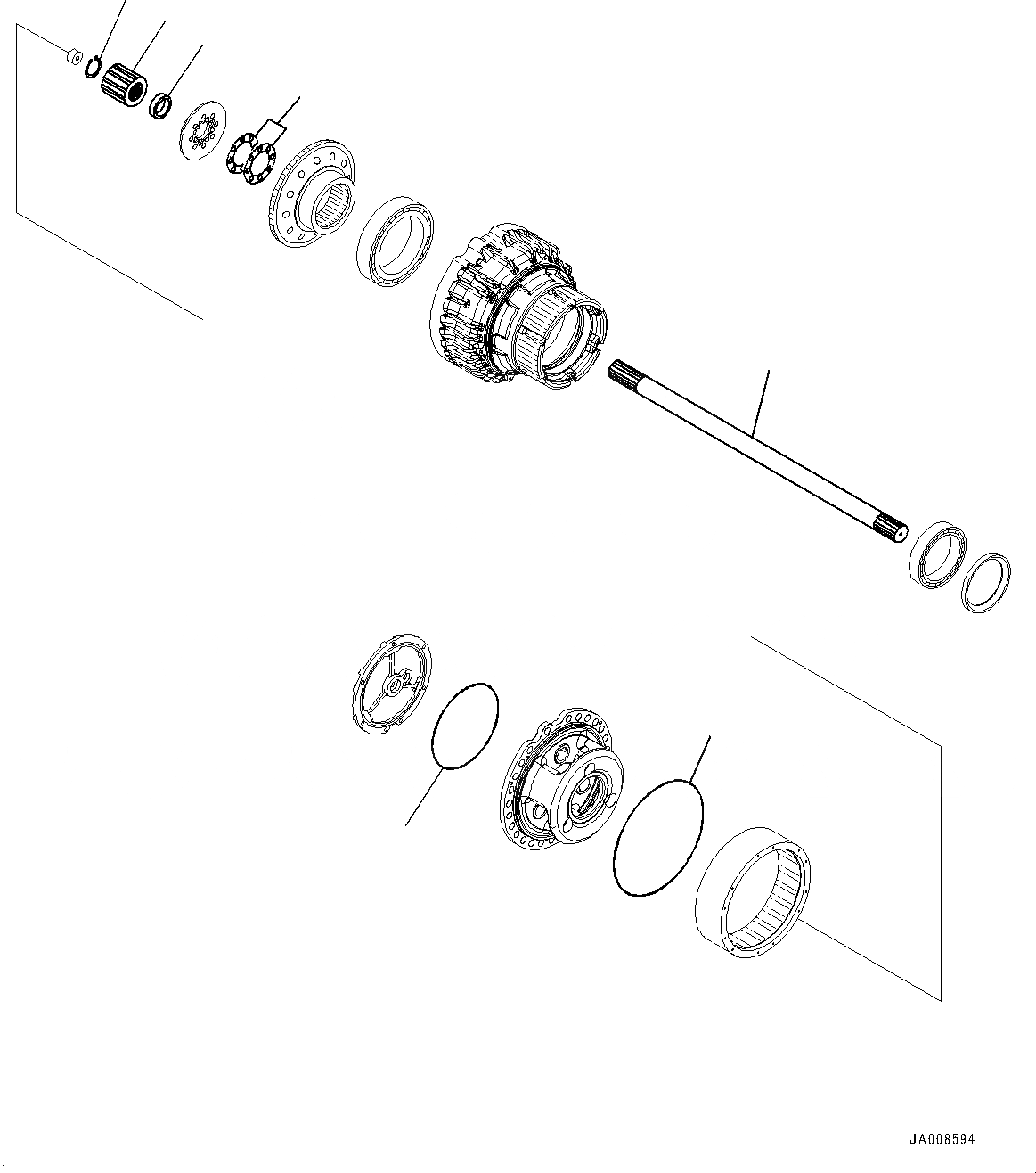 Схема запчастей Komatsu WA500-7 - ЗАДН. МОСТ, КОНЕЧНАЯ ПЕРЕДАЧА ПРАВ. (/) (№-) ЗАДН. МОСТ, С САМОБЛОКИР. ДИФФЕРЕНЦ.