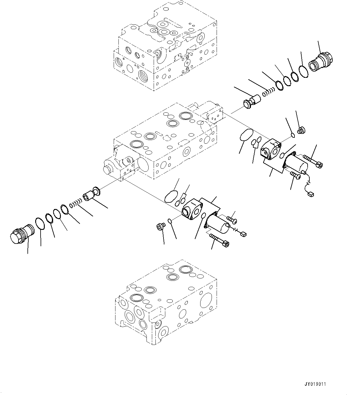 Схема запчастей Komatsu WA500-7 - УПРАВЛЯЮЩ. КЛАПАН, -КЛАПАН (/9) (№-) УПРАВЛЯЮЩ. КЛАПАН, С 2-Х СЕКЦИОНН. УПРАВЛЯЮЩ. КЛАПАН