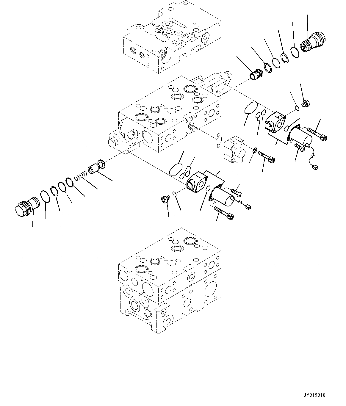 Схема запчастей Komatsu WA500-7 - УПРАВЛЯЮЩ. КЛАПАН, -КЛАПАН (8/9) (№-) УПРАВЛЯЮЩ. КЛАПАН, С 2-Х СЕКЦИОНН. УПРАВЛЯЮЩ. КЛАПАН