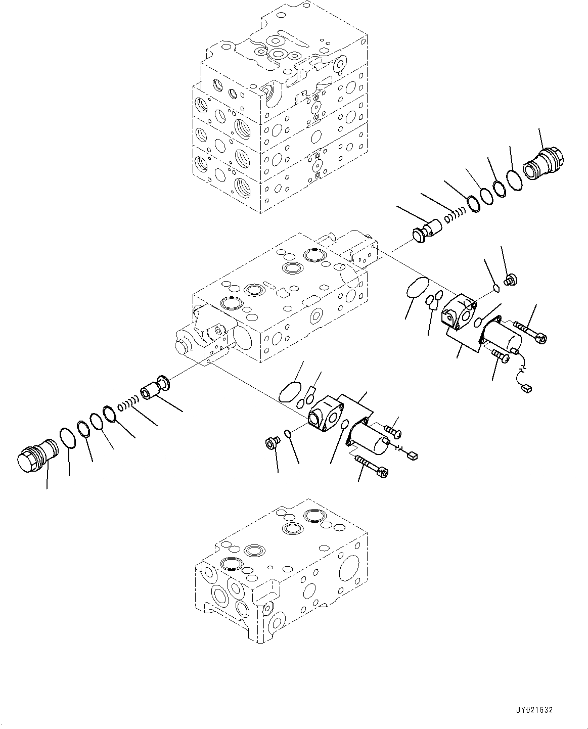 Схема запчастей Komatsu WA500-7 - УПРАВЛЯЮЩ. КЛАПАН, -КЛАПАН (/) (№-) УПРАВЛЯЮЩ. КЛАПАН, С 3-Х СЕКЦ. КОНТР. КЛАПАНОМ, ECSS
