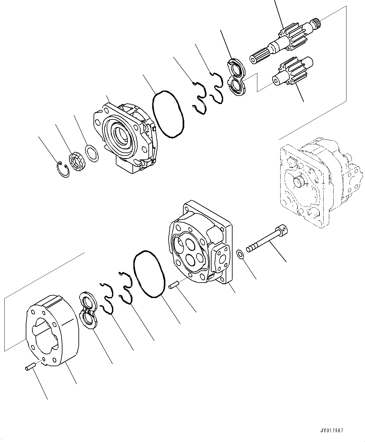 Схема запчастей Komatsu WA500-7 - ГИДР. НАСОС., СИЛОВАЯ ПЕРЕДАЧА НАСОС (/) (№-) ГИДР. НАСОС., БЕЗ ТОРМОЗ. МАСЛ. СИСТЕМА ОХЛАЖДЕНИЯ