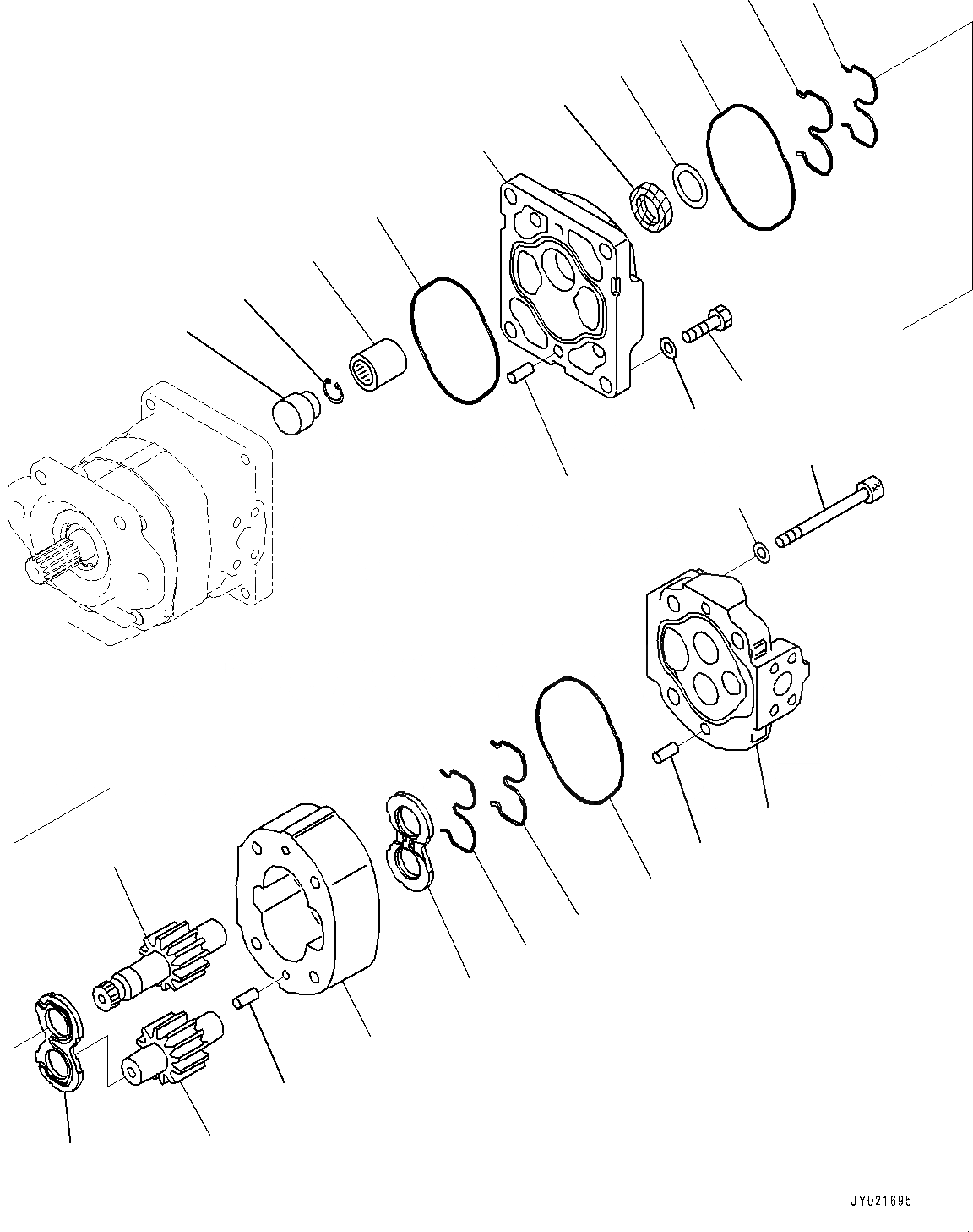 Схема запчастей Komatsu WA500-7 - ГИДР. НАСОС., СИЛОВАЯ ПЕРЕДАЧА НАСОС (/) (№-) ГИДР. НАСОС., С ТОРМОЗ. МАСЛ. СИСТЕМА ОХЛАЖДЕНИЯ