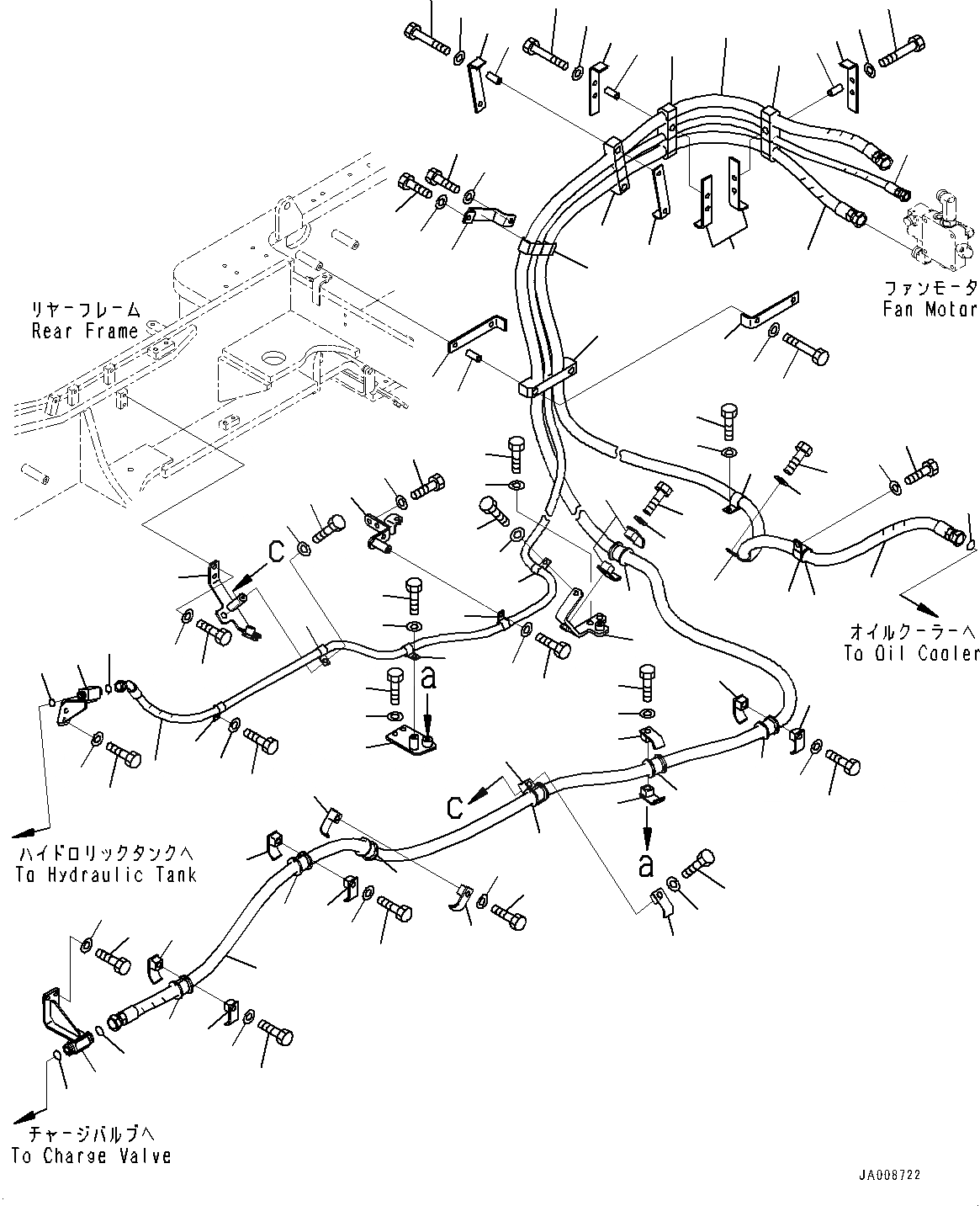 Схема запчастей Komatsu WA500-7 - ВЕНТИЛЯТОР ОХЛАЖДЕНИЯ ПРИВОД ТРУБЫ (№-) ВЕНТИЛЯТОР ОХЛАЖДЕНИЯ ПРИВОД ТРУБЫ, БЕЗ ТОРМОЗ. МАСЛ. СИСТЕМА ОХЛАЖДЕНИЯ