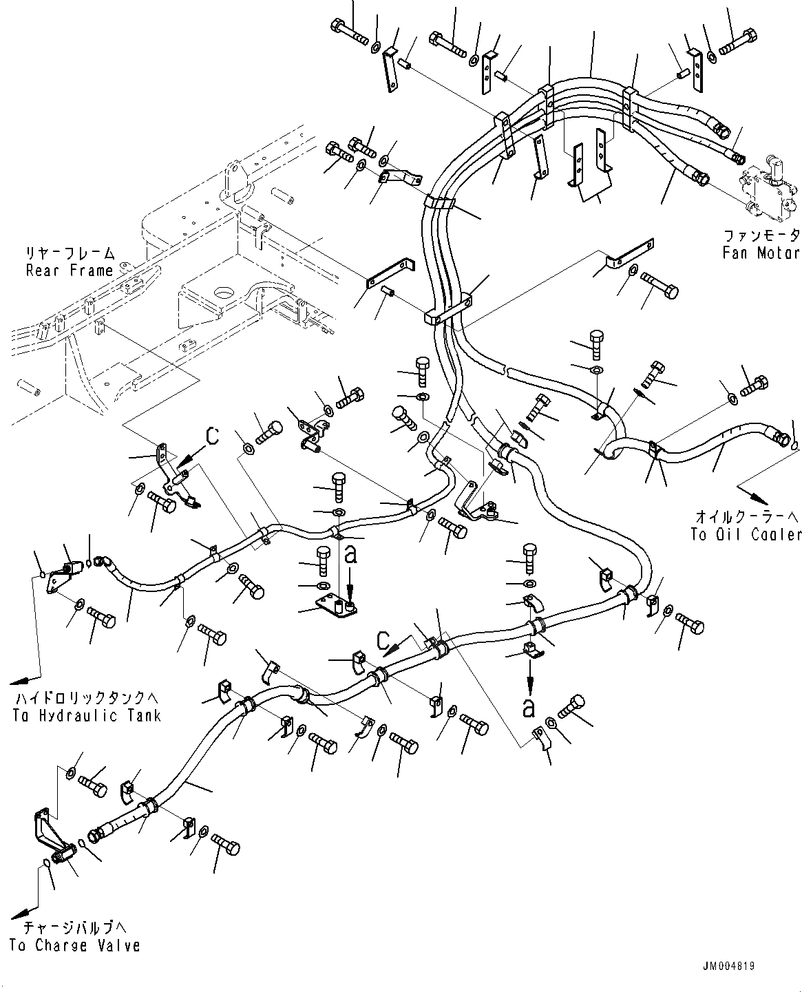 Схема запчастей Komatsu WA500-7 - ВЕНТИЛЯТОР ОХЛАЖДЕНИЯ ПРИВОД ТРУБЫ (№-) ВЕНТИЛЯТОР ОХЛАЖДЕНИЯ ПРИВОД ТРУБЫ, С ТОРМОЗ. МАСЛ. СИСТЕМА ОХЛАЖДЕНИЯ