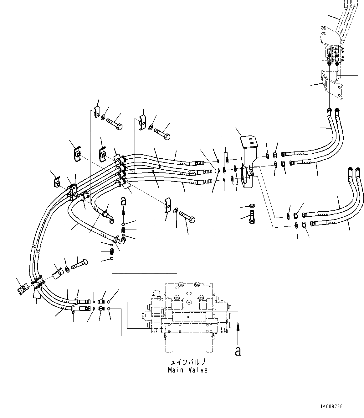 Схема запчастей Komatsu WA500-7 - ГИДРОЛИНИЯ, ГЛАВН. ТРУБЫ, ПОГРУЗ. НАСОС - УПРАВЛЯЮЩ. КЛАПАН (/) (№-) ГИДРОЛИНИЯ, С ПОГРУЗ. METER, ECSS
