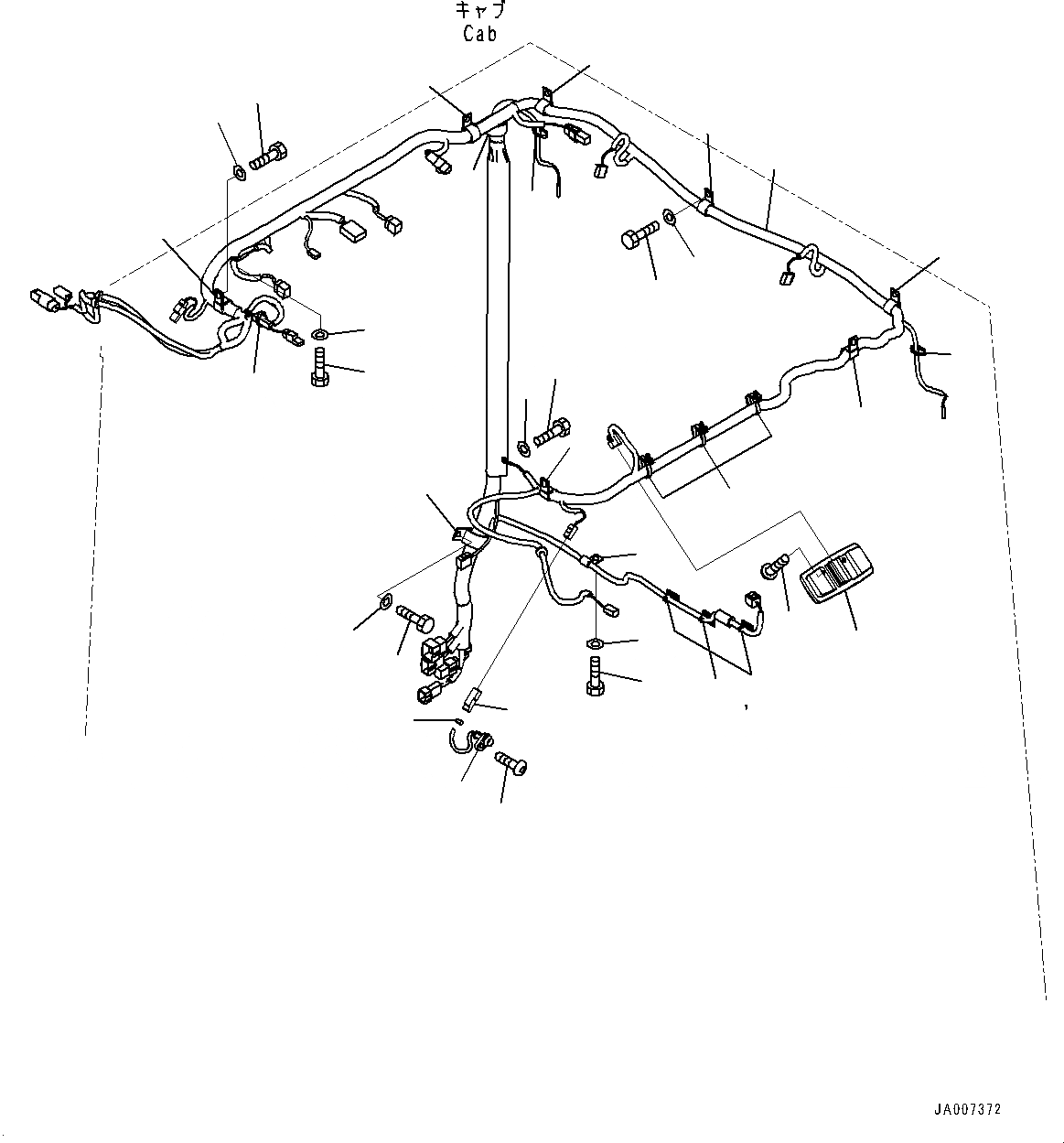 Схема запчастей Komatsu WA500-7 - КАБИНА ROPS И ОСНОВН. КОНСТРУКЦИЯ ГРУППА, ПРОВОДКА (№-) КАБИНА ROPS И ОСНОВН. КОНСТРУКЦИЯ ГРУППА, БЕЗ ДЖОЙСТИК СИСТЕМАУПРАВЛЕНИЯ ПОВОРОТОМ, АВТОМАТИЧ.-СИСТ. СМАЗКИ СИСТЕМА, ДОПОЛН. ЛАМПА РАБОЧ. ОСВЕЩЕНИЯ, КАБИНА