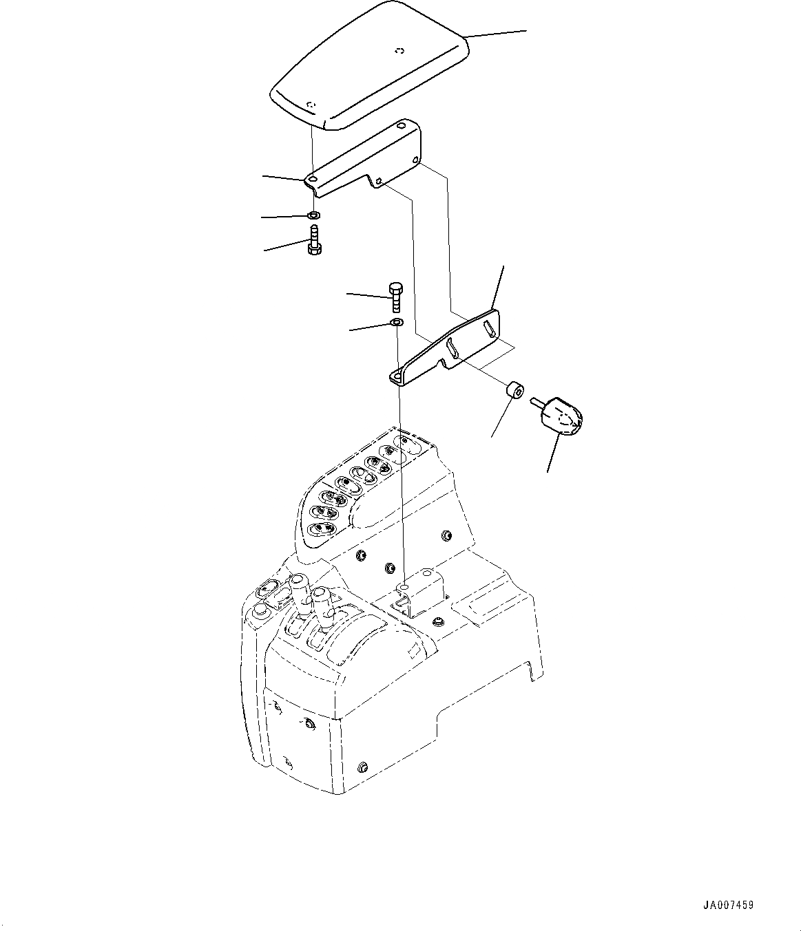 Схема запчастей Komatsu WA500-7 - УПРАВЛЕНИЕ ПОГРУЗКОЙ БЛОК, ПОДЛОКОТНИК (№-) УПРАВЛЕНИЕ ПОГРУЗКОЙ БЛОК, БЕЗ ДЖОЙСТИК СИСТЕМАУПРАВЛЕНИЯ ПОВОРОТОМ