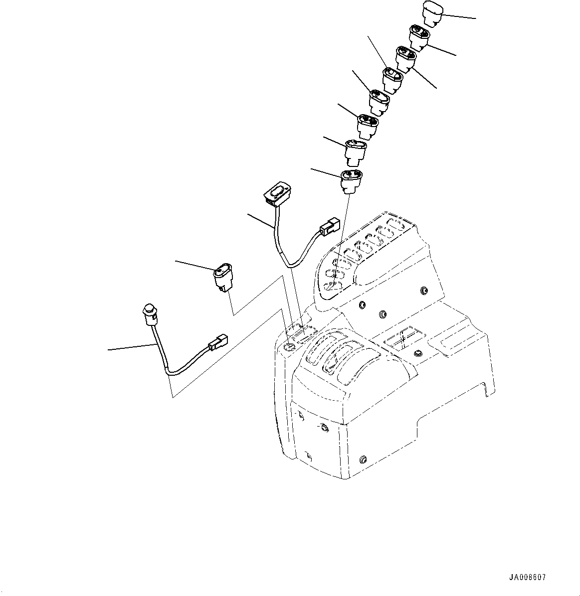 Схема запчастей Komatsu WA500-7 - УПРАВЛЕНИЕ ПОГРУЗКОЙ БЛОК, ПЕРЕКЛЮЧАТЕЛЬ (№-) УПРАВЛЕНИЕ ПОГРУЗКОЙ БЛОК, С -EPC РЫЧАГ УПРАВЛЕНИЕ ПОГРУЗКОЙ, ПЕРЕД. РЕВЕРС ПЕРЕКЛЮЧАТЕЛЬ