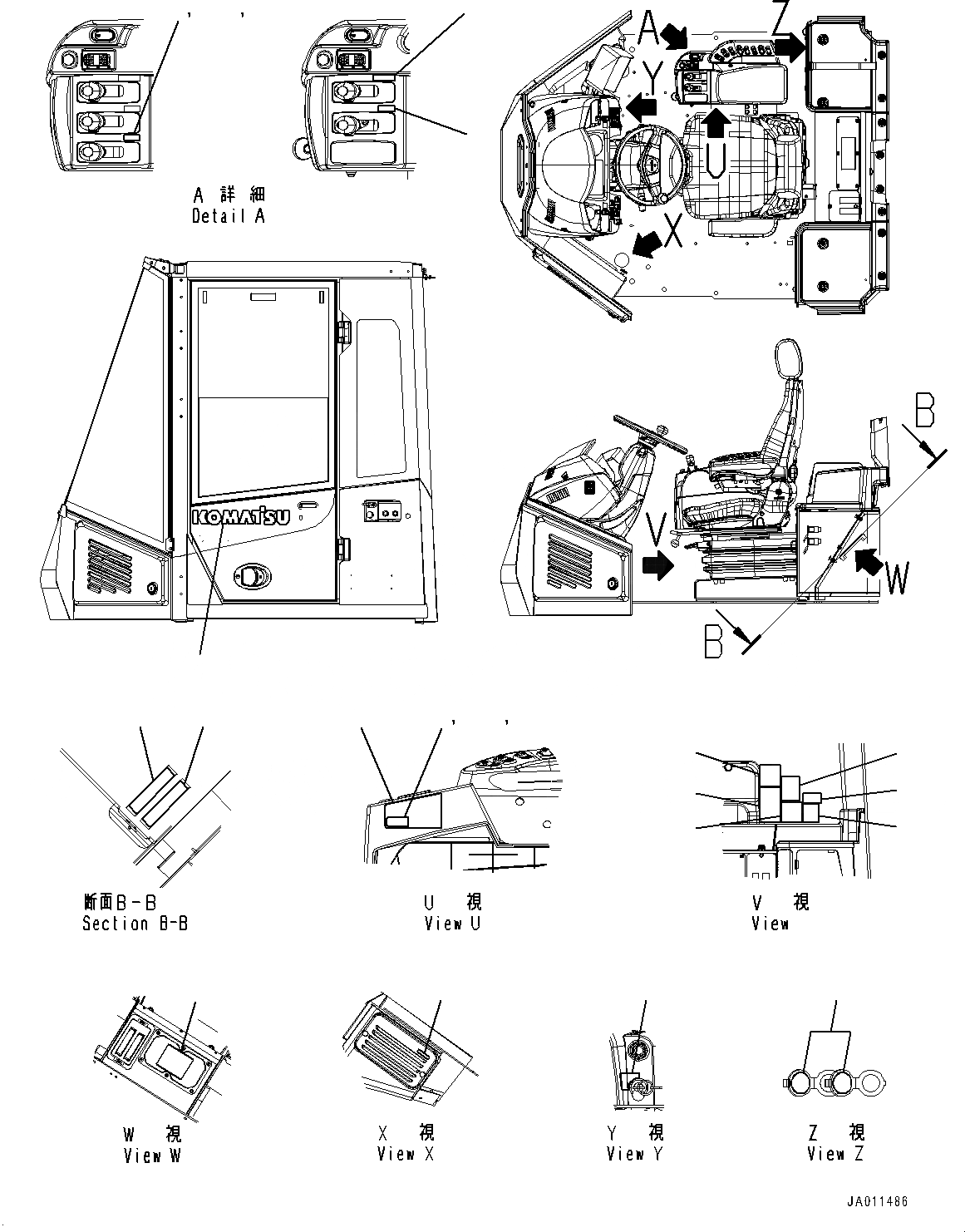 Схема запчастей Komatsu WA500-7 - ПОЛ ТАБЛИЧКИ (№-) ПОЛ ТАБЛИЧКИ, ФРАНЦИЯ, ДЛЯ QUEBEC CANADA, С EPC MULTI-FUNCTION MONO РЫЧАГ
