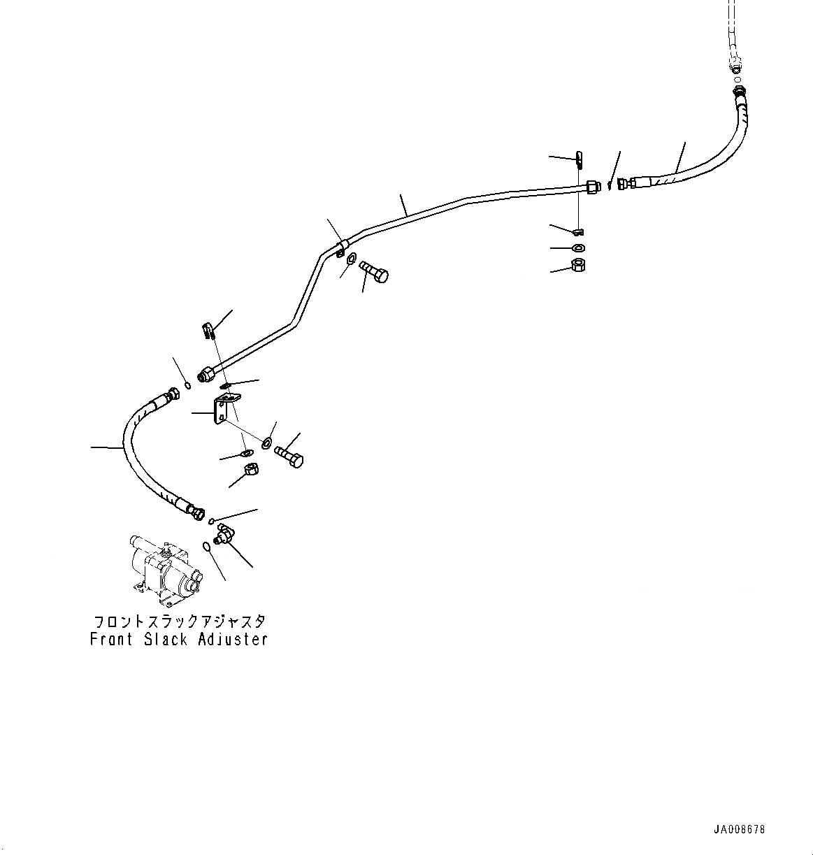Схема запчастей Komatsu WA500-7 - ТОРМОЗНАЯ ГИДРОЛИНИЯ, ПЕРЕДН. ТРУБЫ (№-) ТОРМОЗНАЯ ГИДРОЛИНИЯ, БЕЗ АВТОМАТИЧ.-СИСТ. СМАЗКИ СИСТЕМА