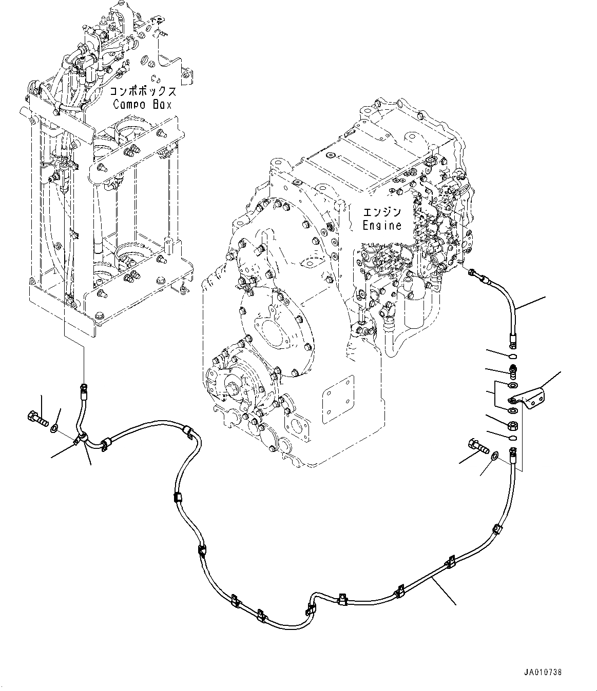 Схема запчастей Komatsu WA500-7 - ТОРМОЗНАЯ ГИДРОЛИНИЯ, ЭКСТРЕНН. КЛАПАН ТРУБЫ (№-) ТОРМОЗНАЯ ГИДРОЛИНИЯ, С ТОРМОЗ. МАСЛ. СИСТЕМА ОХЛАЖДЕНИЯ