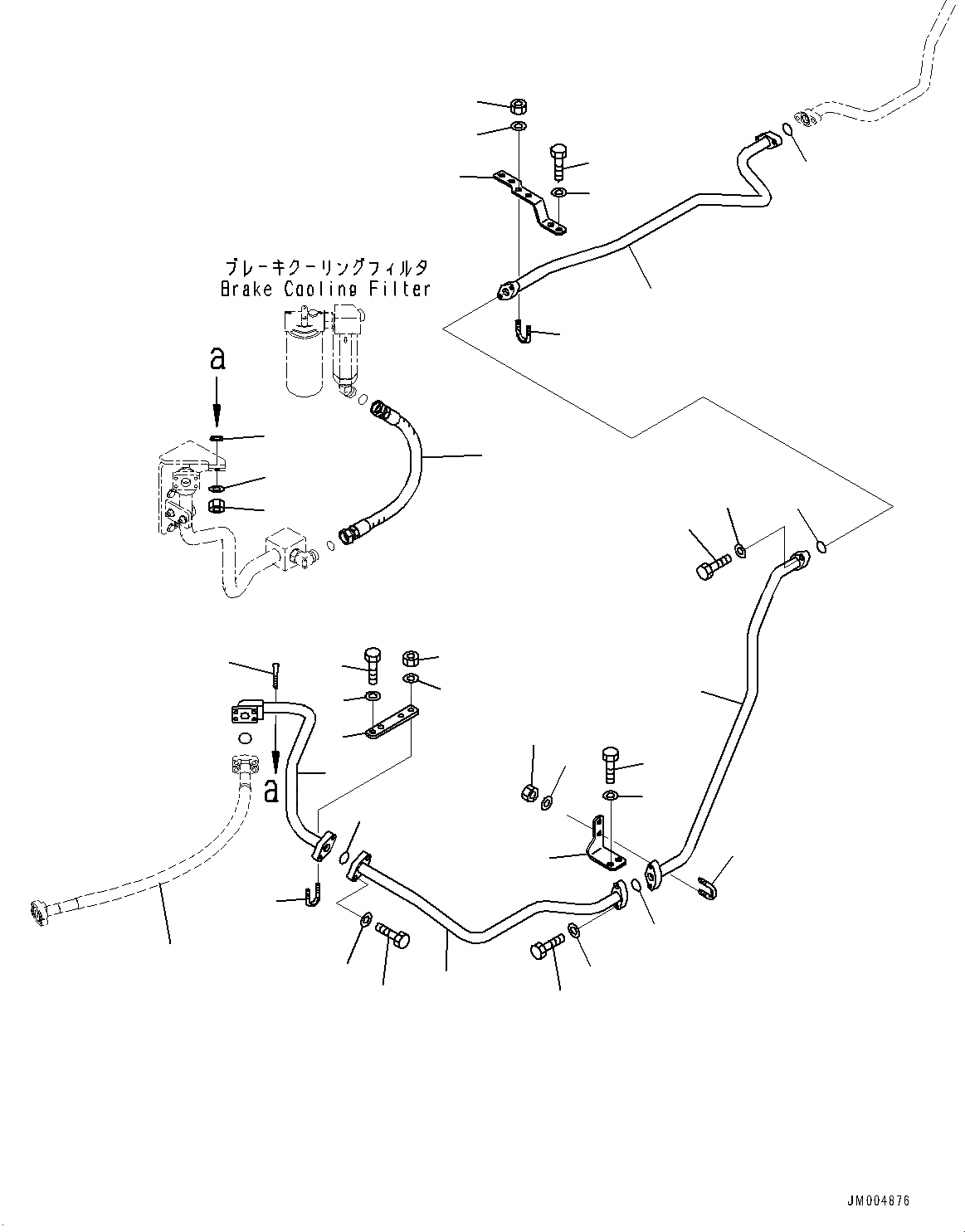 Схема запчастей Komatsu WA500-7 - ТОРМОЗНАЯ ГИДРОЛИНИЯ, ЛИНИЯ ОХЛАЖДЕНИЯ, ЗАДН., PPC НАСОС (/) (№-) ТОРМОЗНАЯ ГИДРОЛИНИЯ, С ТОРМОЗ. МАСЛ. СИСТЕМА ОХЛАЖДЕНИЯ, АВТОМАТИЧ.-СИСТ. СМАЗКИ СИСТЕМА