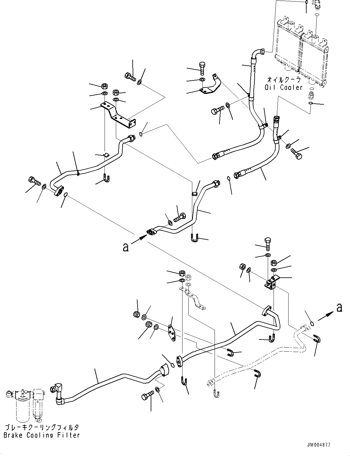 Схема запчастей Komatsu WA500-7 - ТОРМОЗНАЯ ГИДРОЛИНИЯ, ЛИНИЯ ОХЛАЖДЕНИЯ, ЗАДН., PPC НАСОС (/) (№-) ТОРМОЗНАЯ ГИДРОЛИНИЯ, С ТОРМОЗ. МАСЛ. СИСТЕМА ОХЛАЖДЕНИЯ