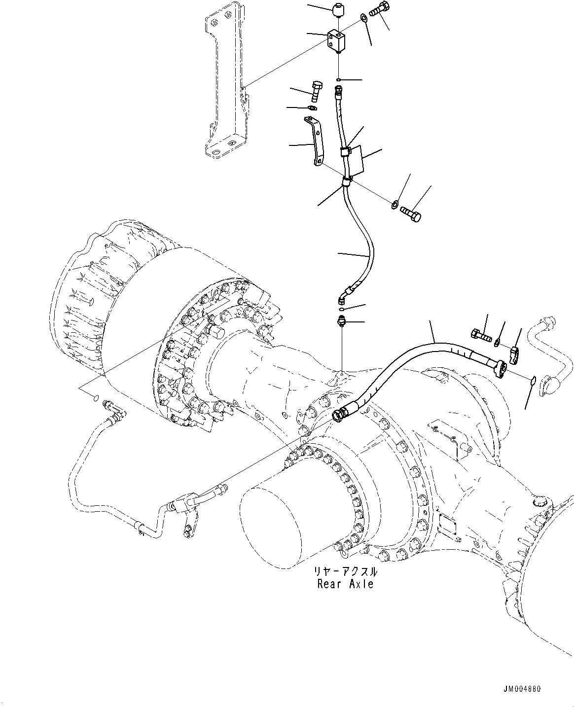Схема запчастей Komatsu WA500-7 - ТОРМОЗНАЯ ГИДРОЛИНИЯ, ЛИНИЯ ОХЛАЖДЕНИЯ, ЗАДН. МОСТ (/) (№-) ТОРМОЗНАЯ ГИДРОЛИНИЯ, С ТОРМОЗ. МАСЛ. СИСТЕМА ОХЛАЖДЕНИЯ