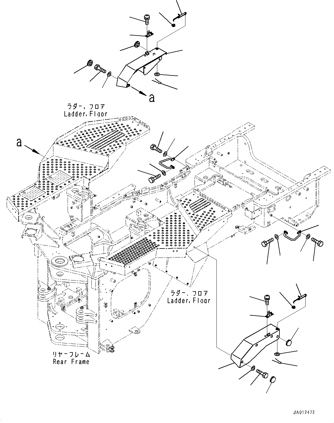 Схема запчастей Komatsu WA500-7 - ЗАДН. КРЫЛО, КРЫШКА(№-) ЗАДН. КРЫЛО