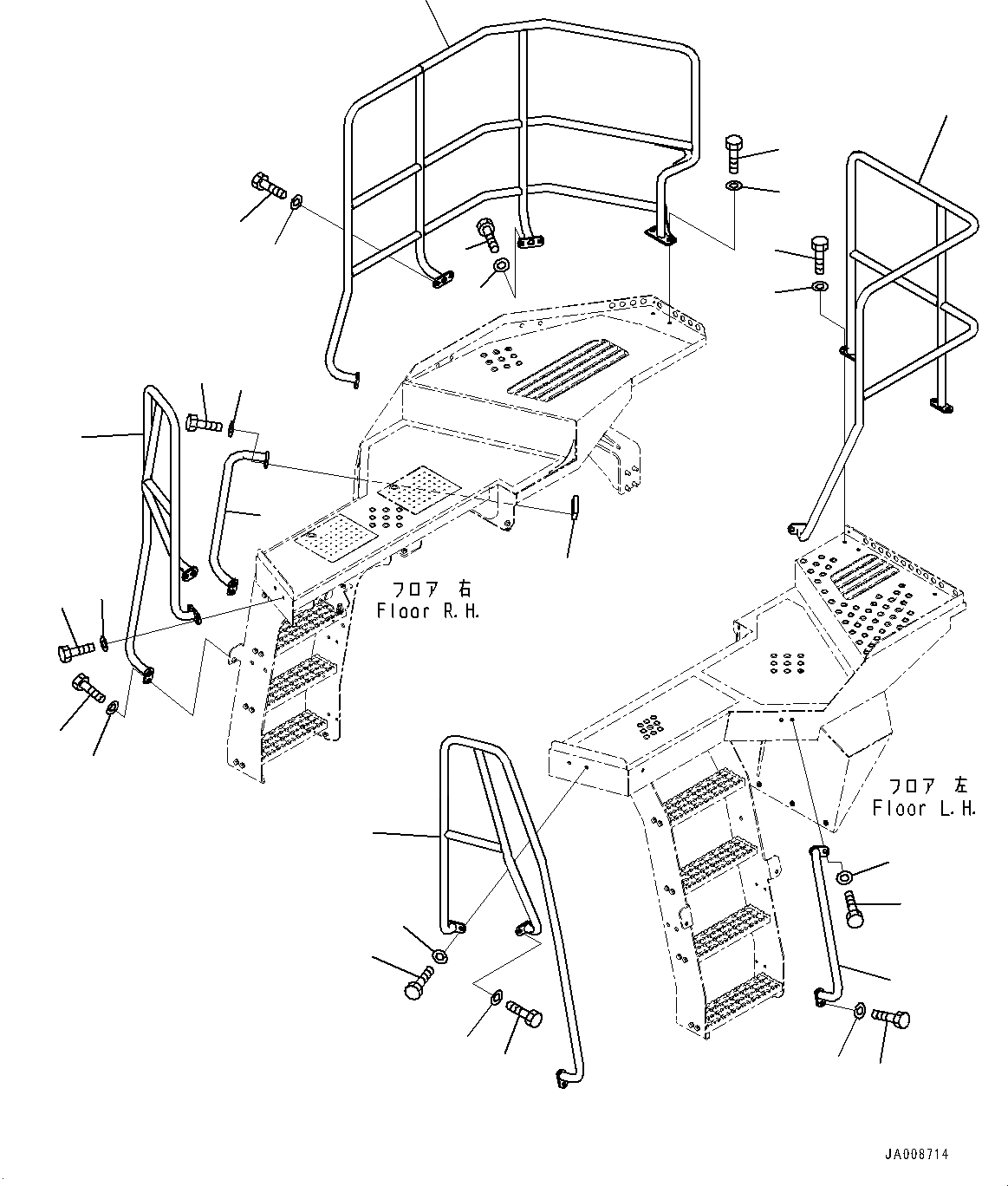 Схема запчастей Komatsu WA500-7 - HANDRAIL, (№-) HANDRAIL