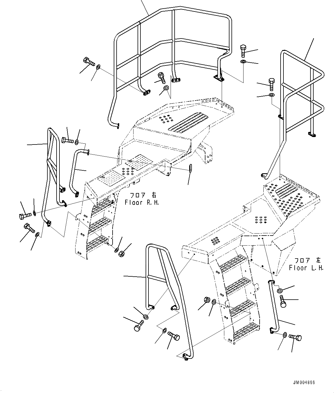Схема запчастей Komatsu WA500-7 - HANDRAIL, (№7-) HANDRAIL