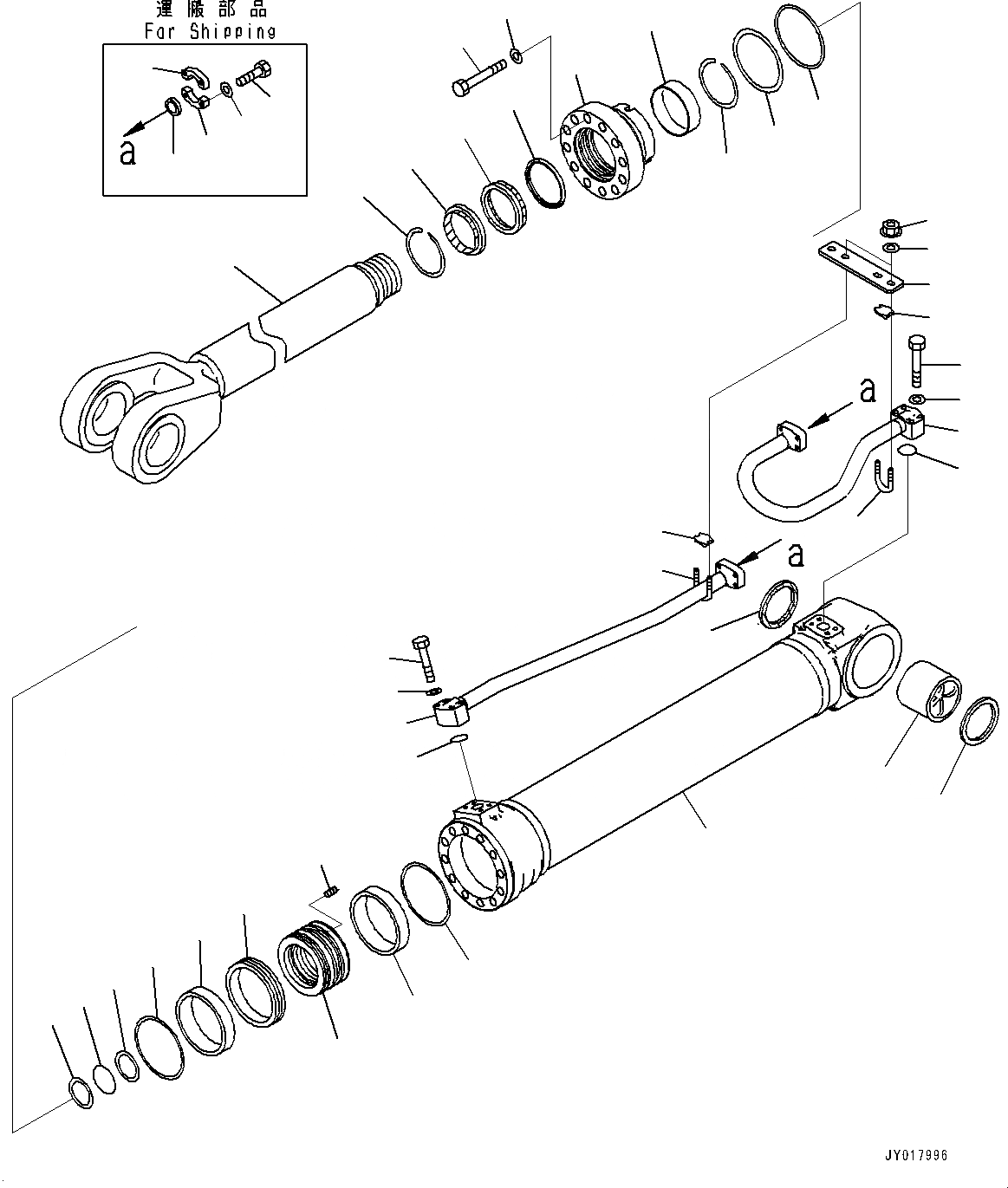 Схема запчастей Komatsu WA500-7 - ГИДРОЦИЛИНДР ПОДЪЕМА, ЛЕВ. (№-) ГИДРОЦИЛИНДР ПОДЪЕМА, БЕЗ АВТОМАТИЧ.-СИСТ. СМАЗКИ СИСТЕМА