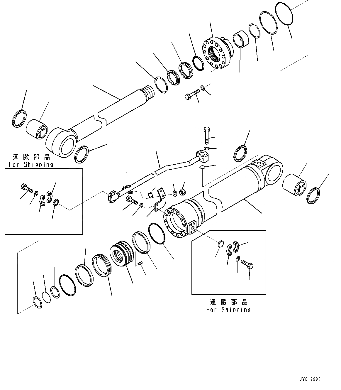Схема запчастей Komatsu WA500-7 - ЦИЛИНДР КОВША, ВНУТР. ЧАСТИ (№-) ЦИЛИНДР КОВША, С ВЫСОК. ПОДЪЕМ РУКОЯТЬ, БОЛЬШ. DIAMETER ТИП