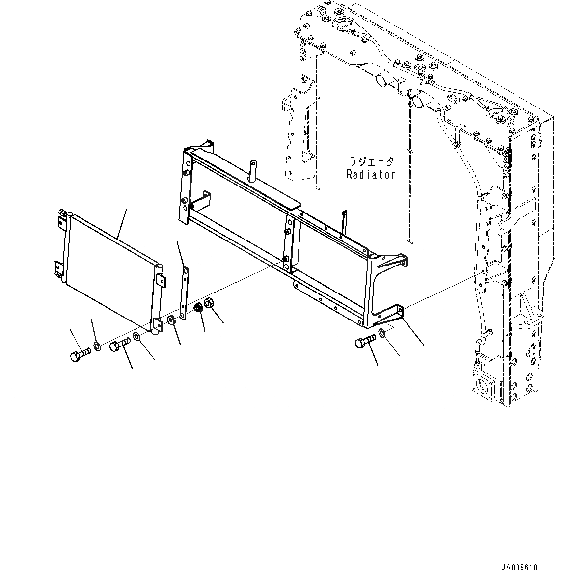 Схема запчастей Komatsu WA500-7 - РАДИАТОР, КОНДИЦ.DENSER РАДИАТОР