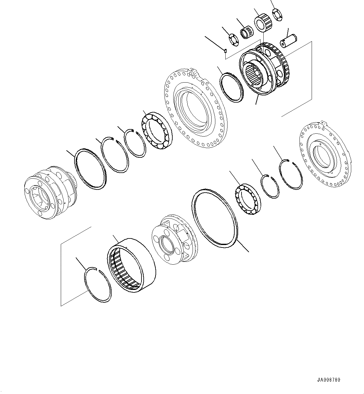 Схема запчастей Komatsu WA500-7 - ГИДРОТРАНСФОРМАТОР И ТРАНСМИССИЯ, ПЕРЕД. НЕСУЩИЙ ЭЛЕМЕНТ ГИДРОТРАНСФОРМАТОР И ТРАНСМИССИЯ