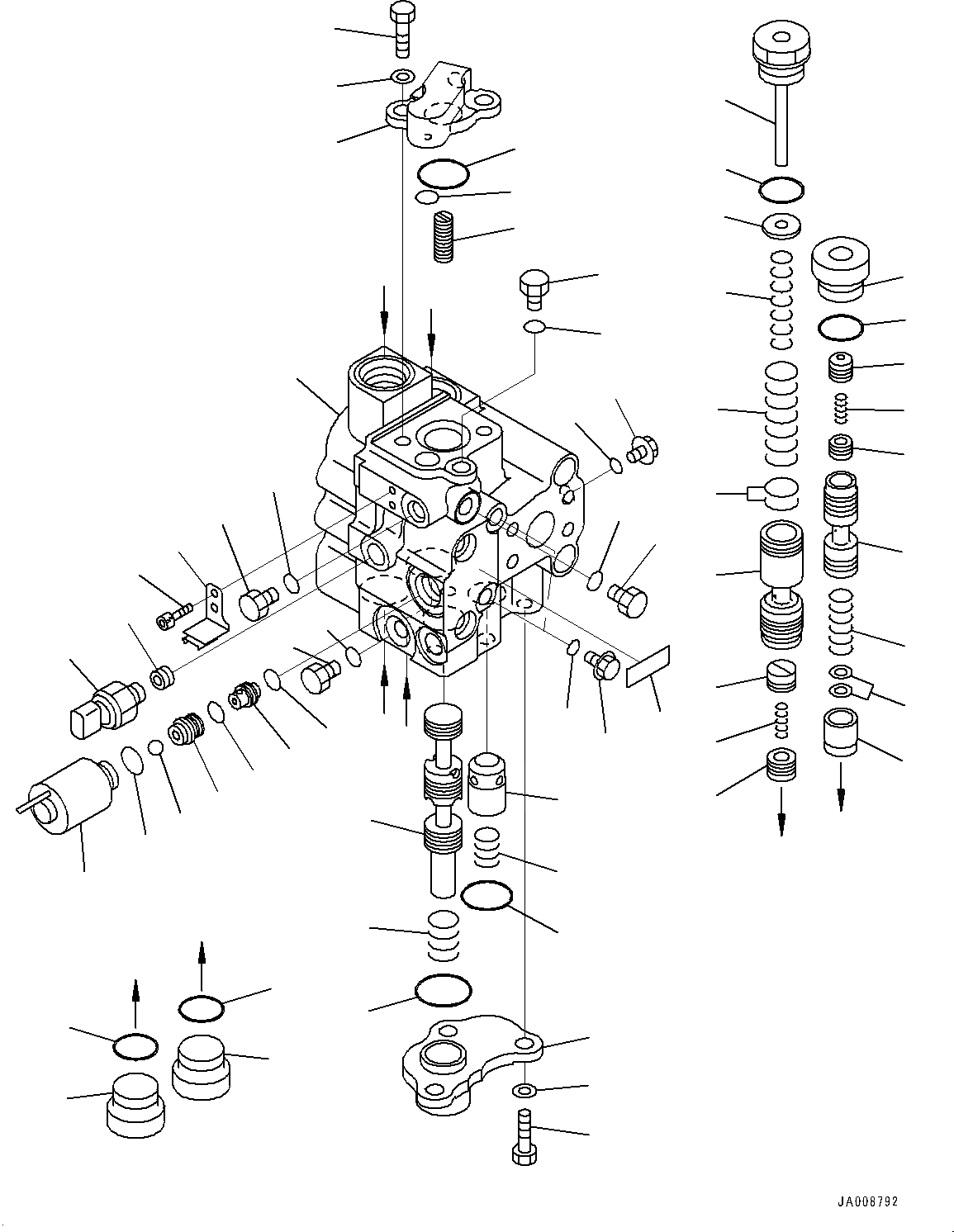 Схема запчастей Komatsu WA500-7 - ГИДРОТРАНСФОРМАТОР И ТРАНСМИССИЯ, ОСНОВН. ПОТОК КЛАПАН СЕЛЕКТОРА ГИДРОТРАНСФОРМАТОР И ТРАНСМИССИЯ
