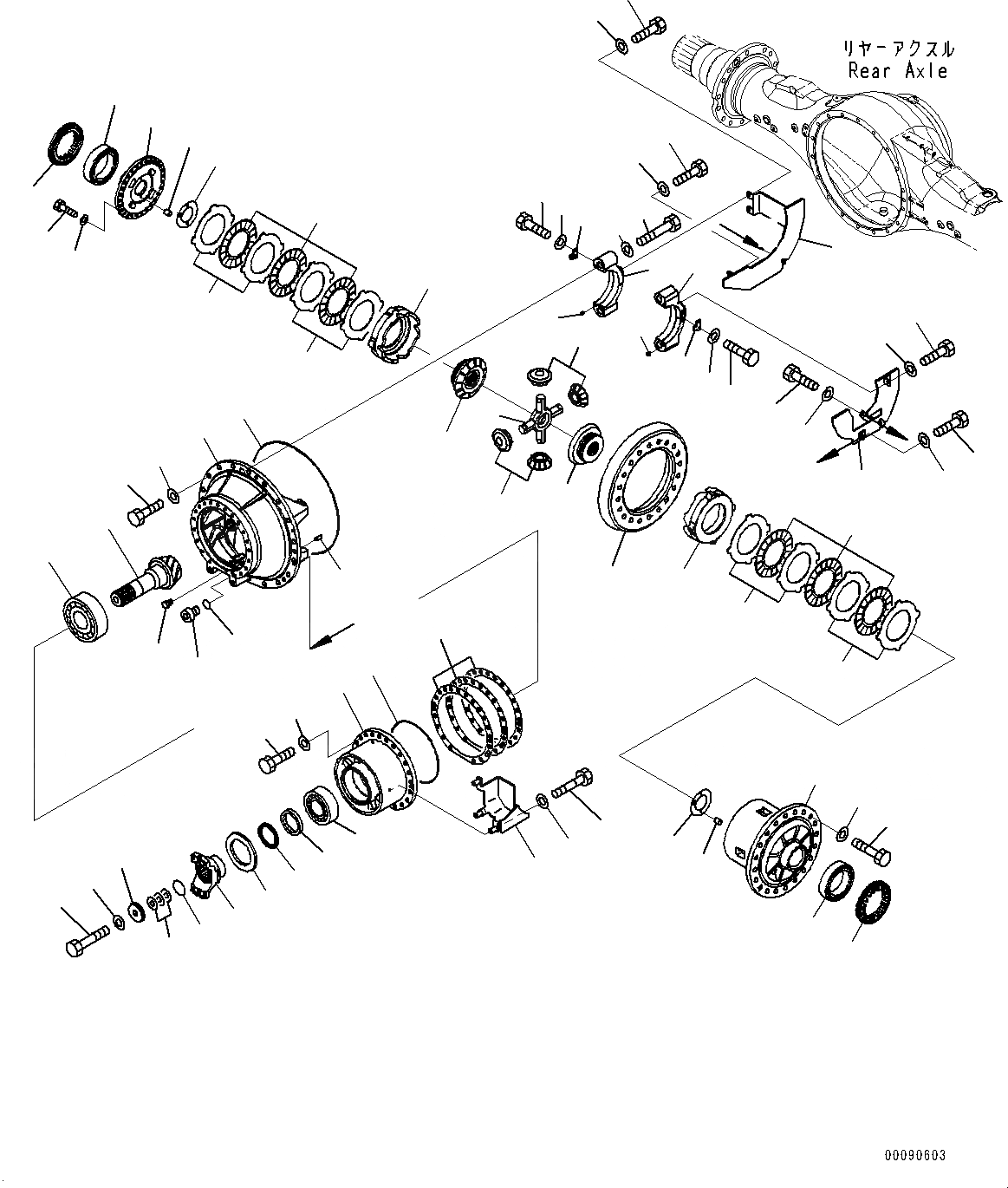 Схема запчастей Komatsu WA500-7 - ЗАДН. МОСТ, С САМОБЛОКИР. ДИФФЕРЕНЦ., ДИФФЕРЕНЦ. ЗАДН. МОСТ, С САМОБЛОКИР. ДИФФЕРЕНЦ.