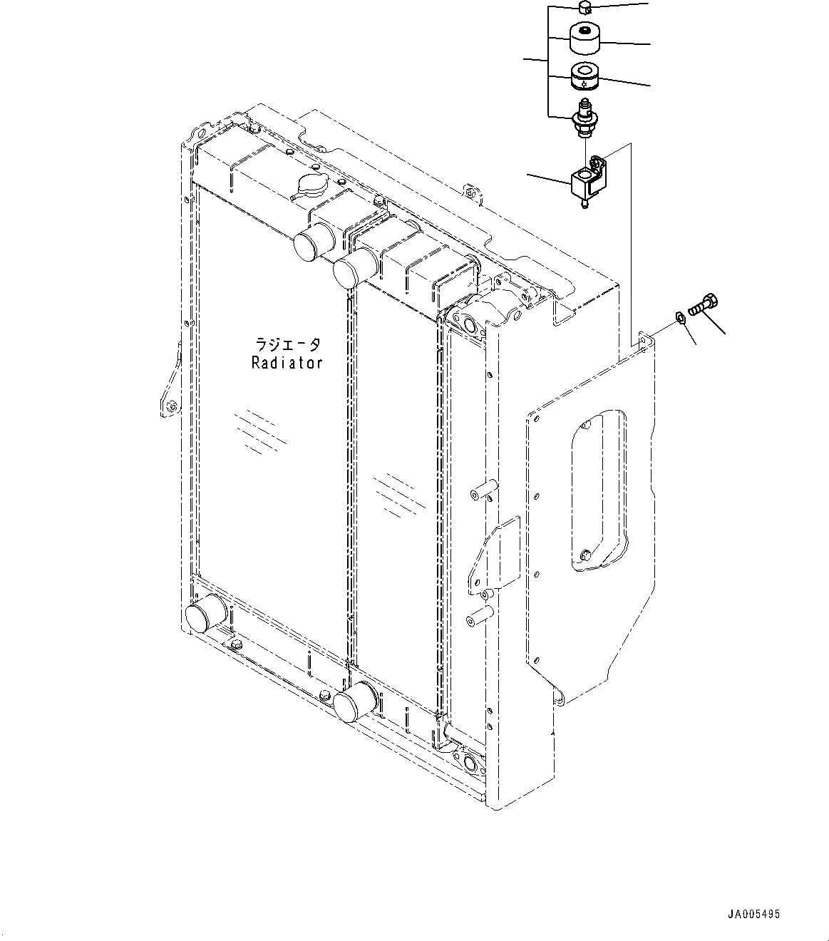 Схема запчастей Komatsu WA380Z-6 - РАДИАТОР, САПУН (№87-) РАДИАТОР